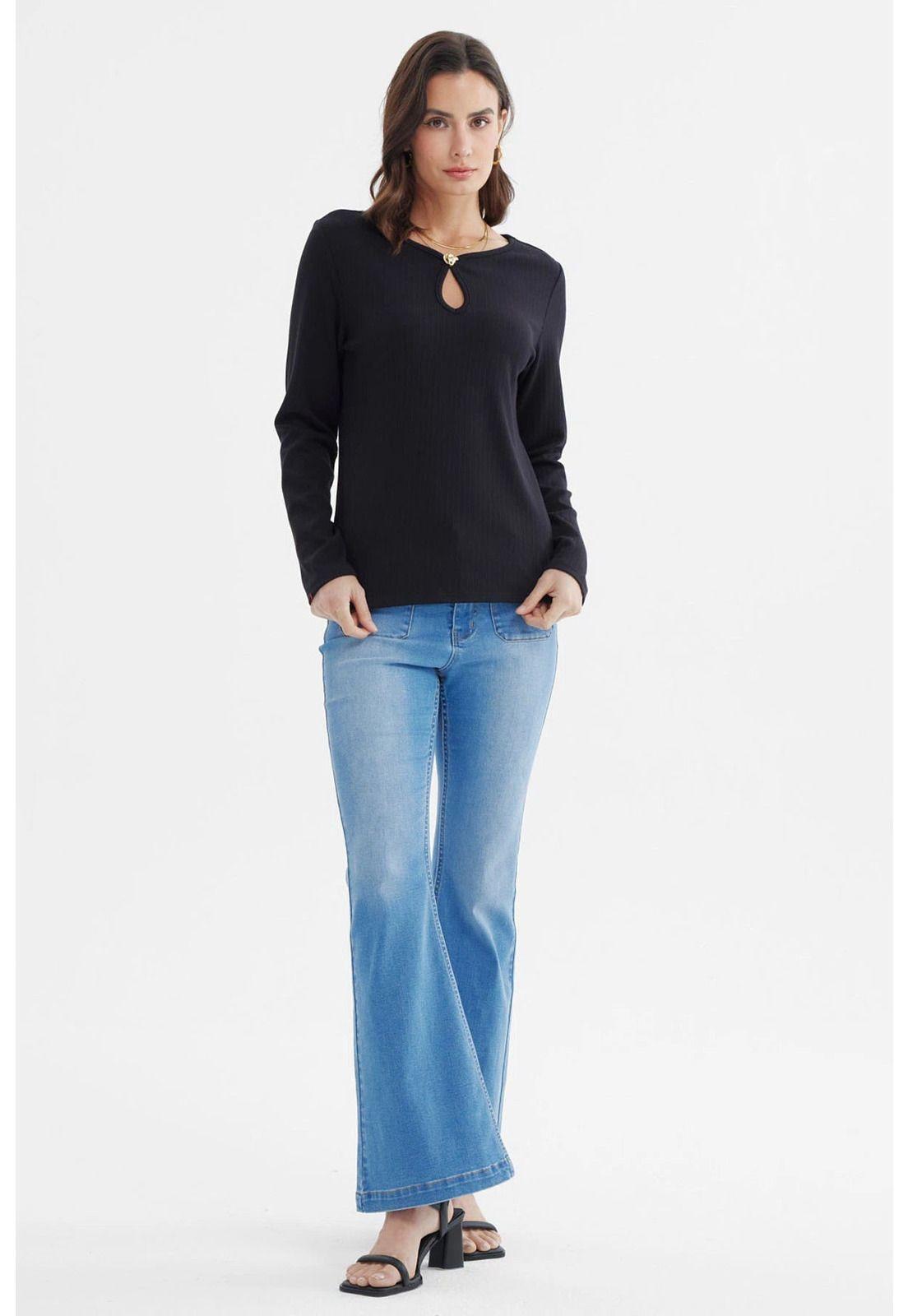 Polera Mujer Ajustado Negro - Vll-3