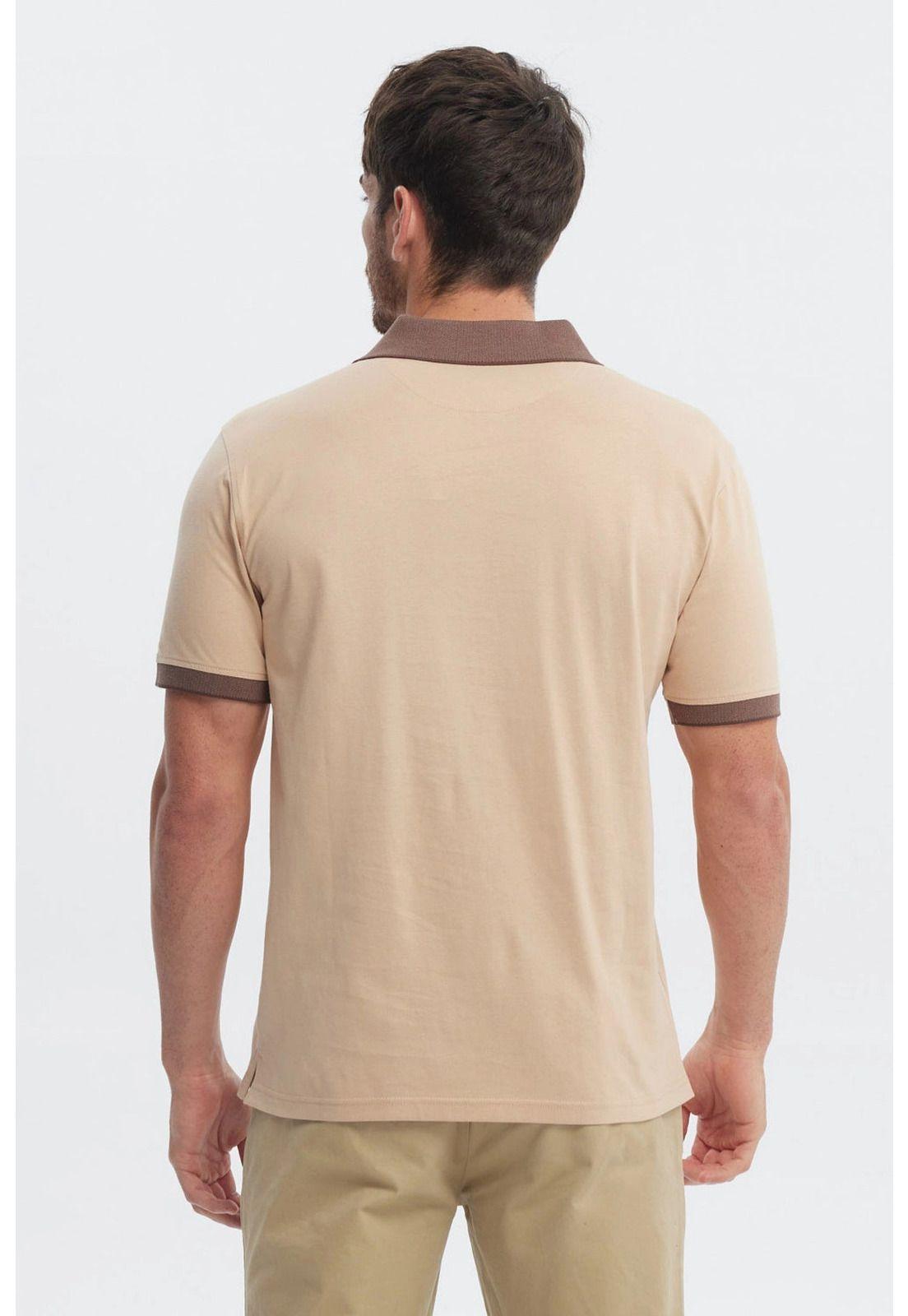 Polera Hombre Slim Cuello Camisero Beige - ll-2