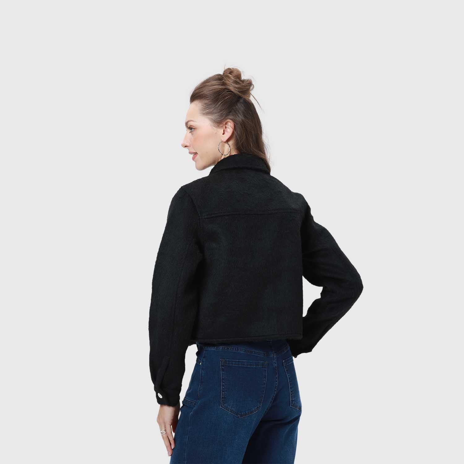 Chaqueta Mujer Sobrecamisa Negro Ii Fsp-2