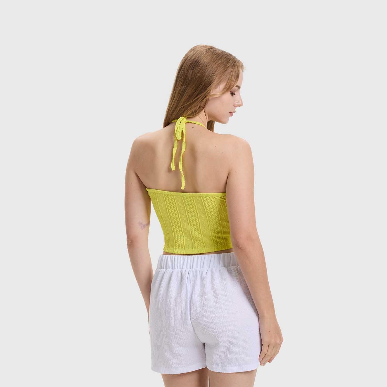 Polera Mujer Tiras Cuello Verde Limon Fashion's Park-2