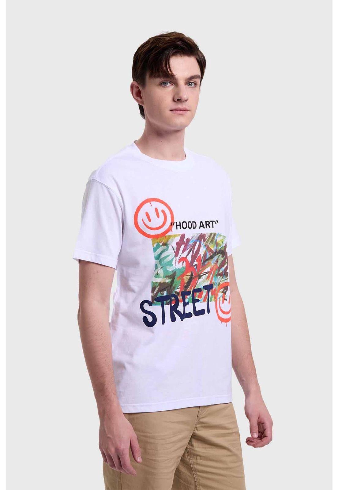 Polera Hombre Graffiti Blanco-0