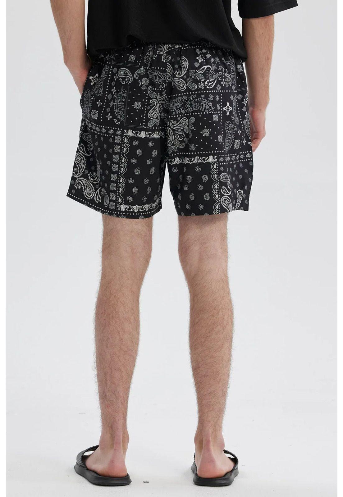 Short De Baño Hombre Print Bandana Negro-2