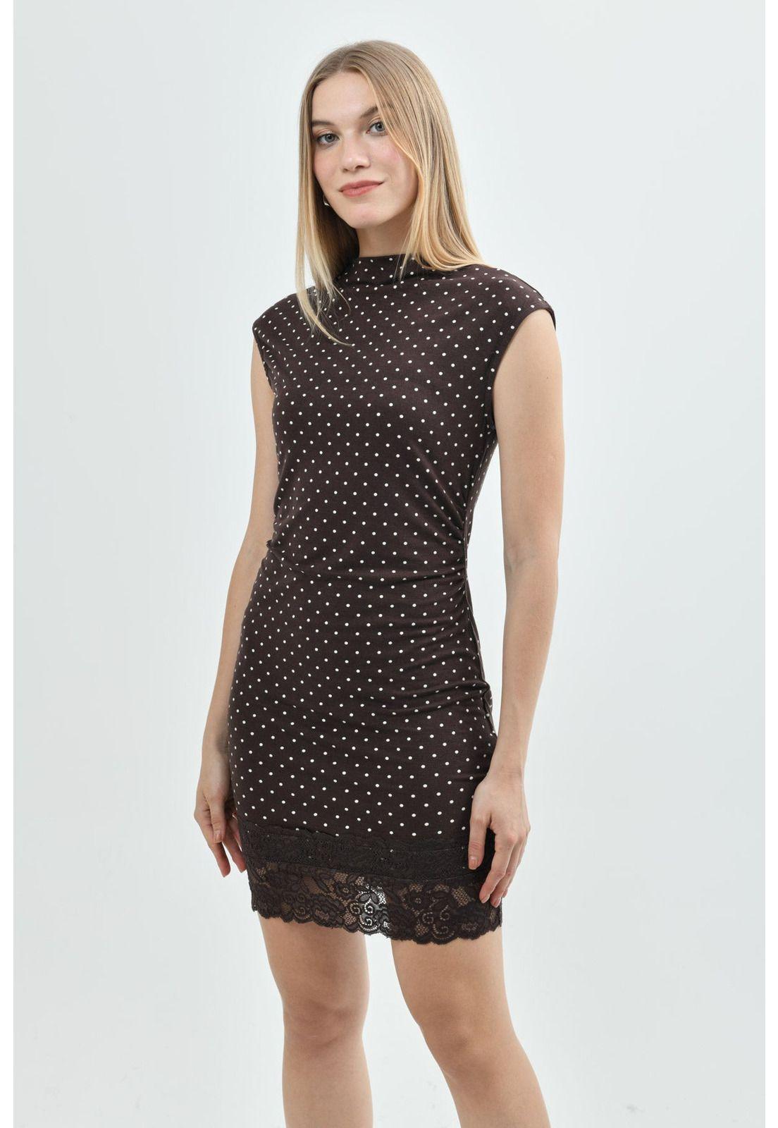 Vestido Mujer Casual Café Oscuro-1