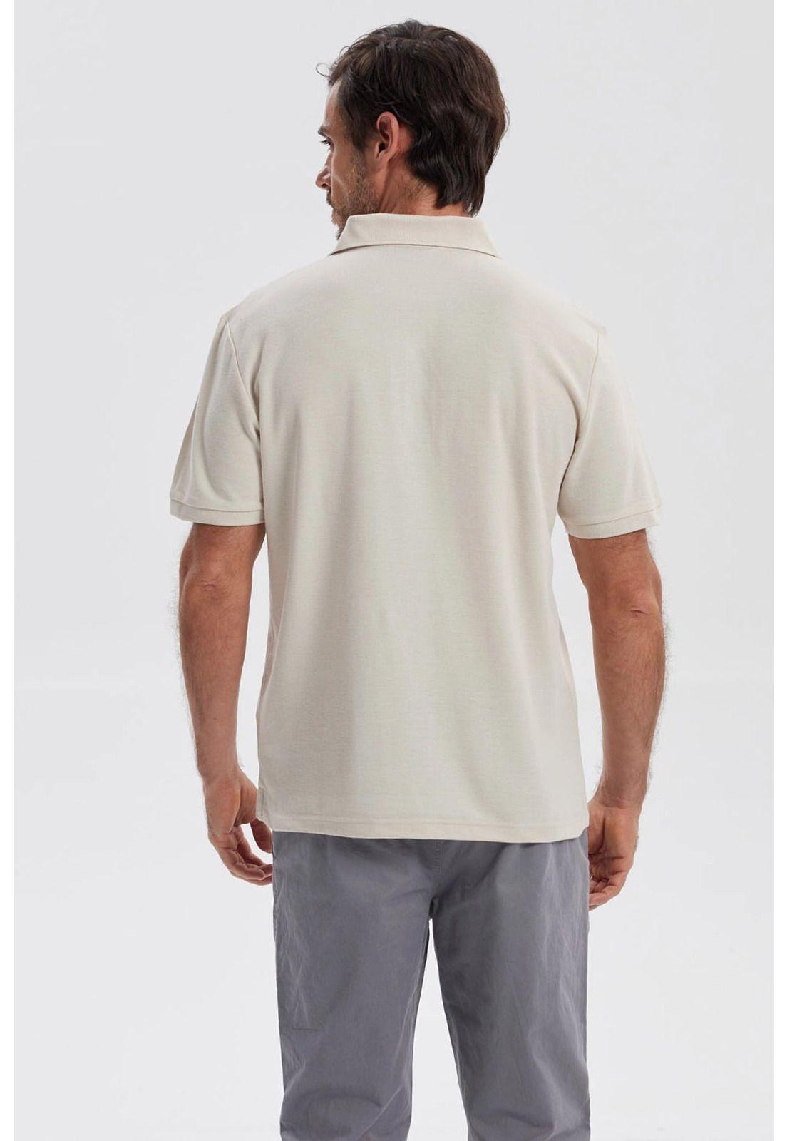 Polera Hombre Piqué Básica Lisa Beige - ll-2