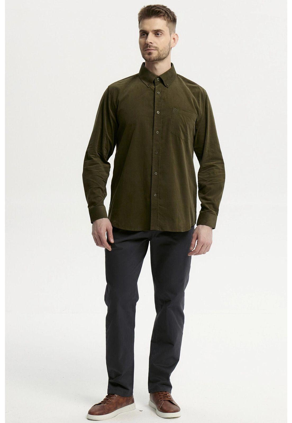 Camisa Hombre Slim Verde - ll-3