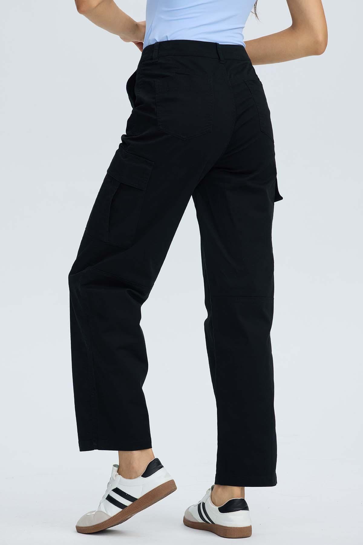 Pantalón Mujer Cargo Cortes Negro-0