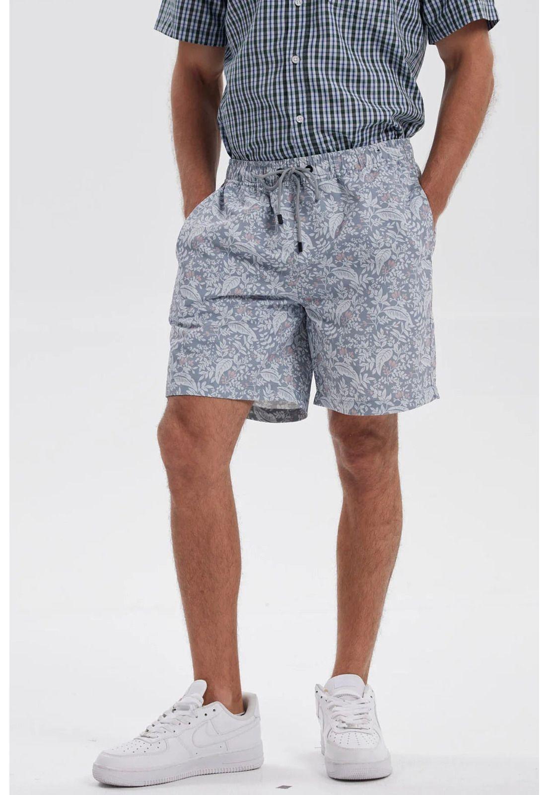 Short De Baño Hombre Print Gris-0