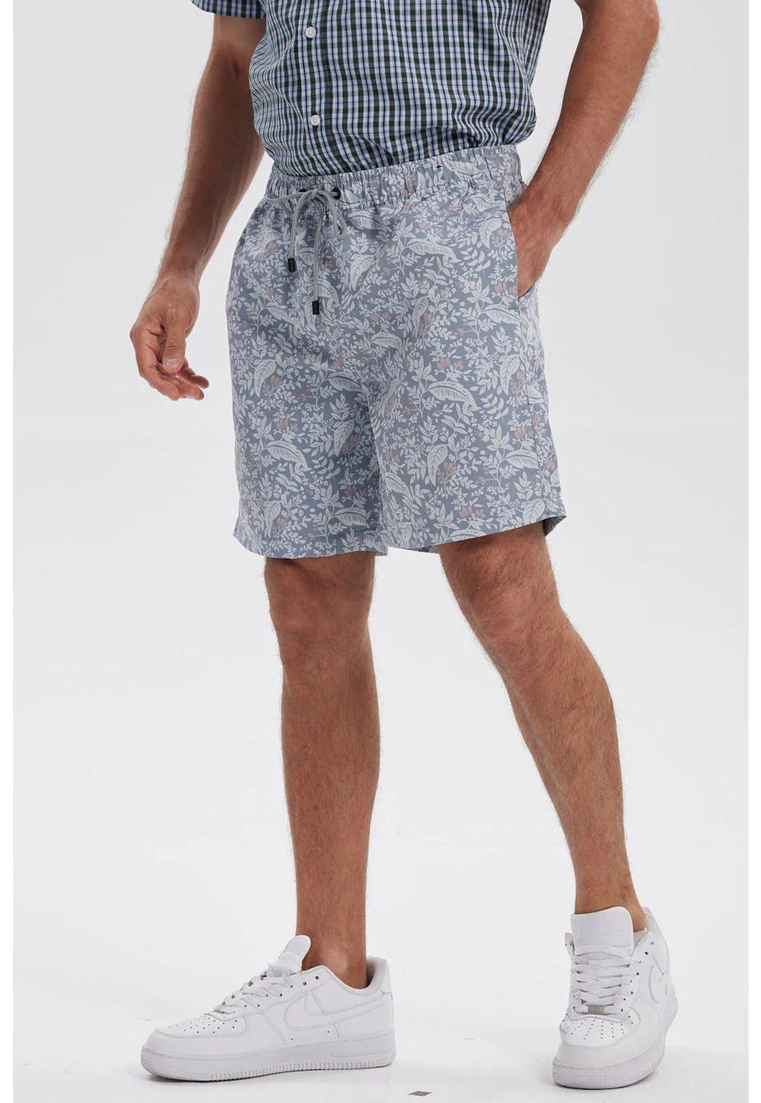 Short De Baño Hombre Print Gris-1