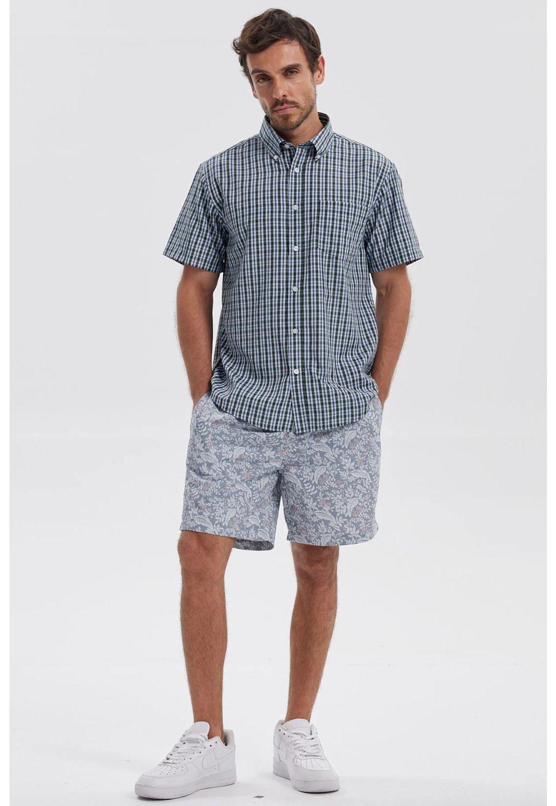 Short De Baño Hombre Print Gris-3