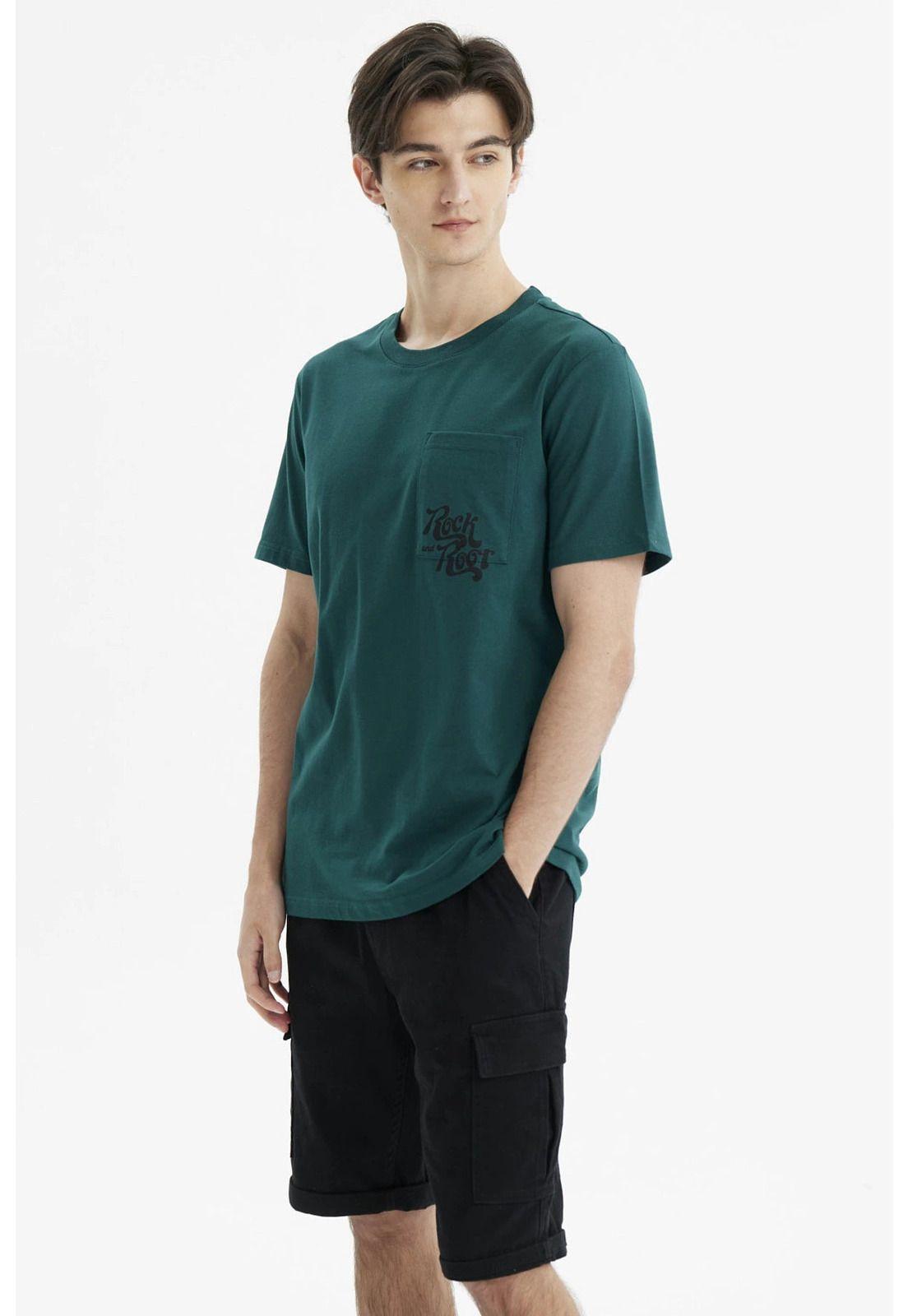 Polera Hombre Slim Verde Oscuro-1