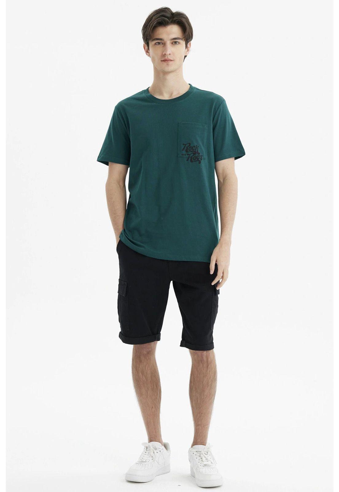 Polera Hombre Slim Verde Oscuro-3