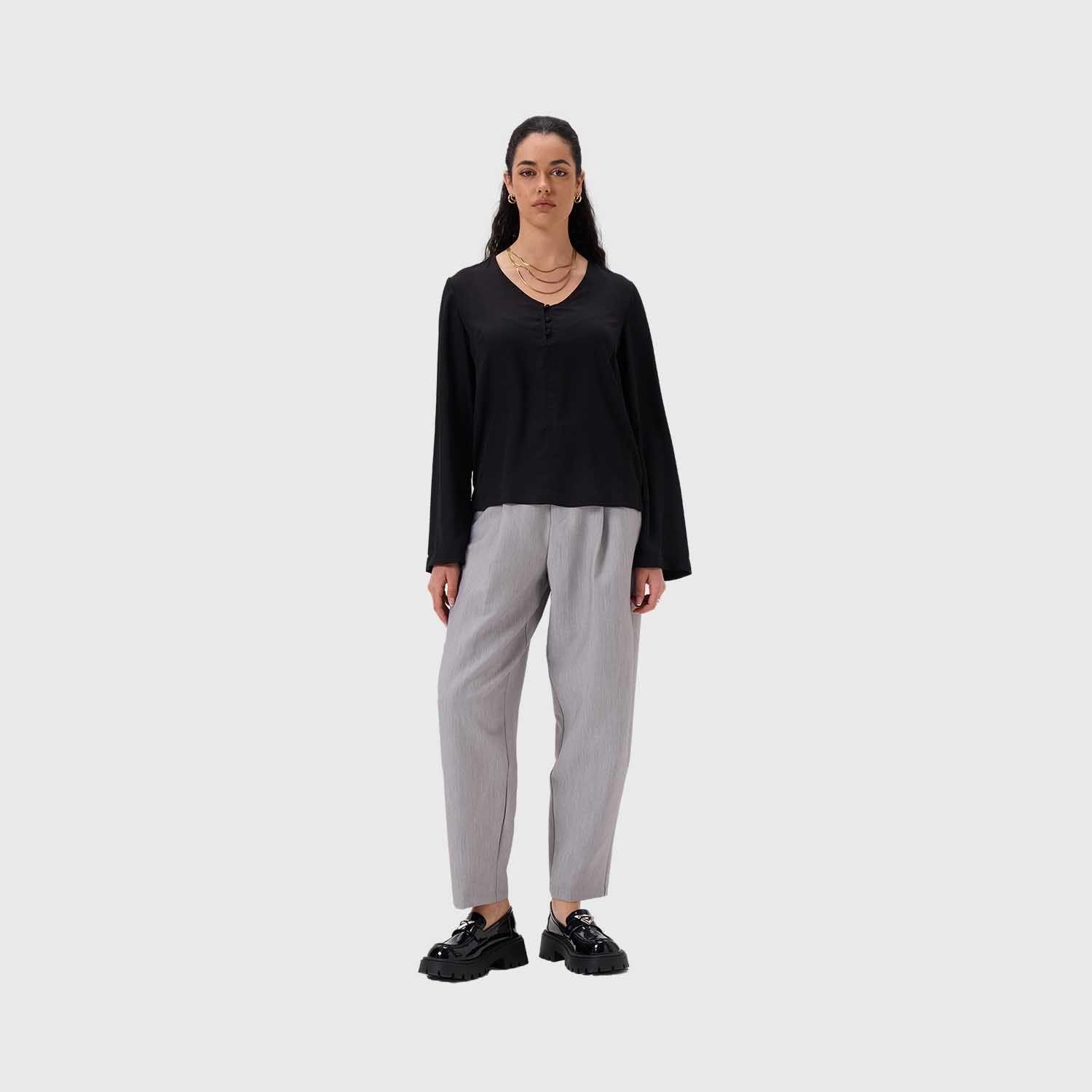 Blusa Mujer Manga Flare Pata Falsa Negro Fashion's Park-3