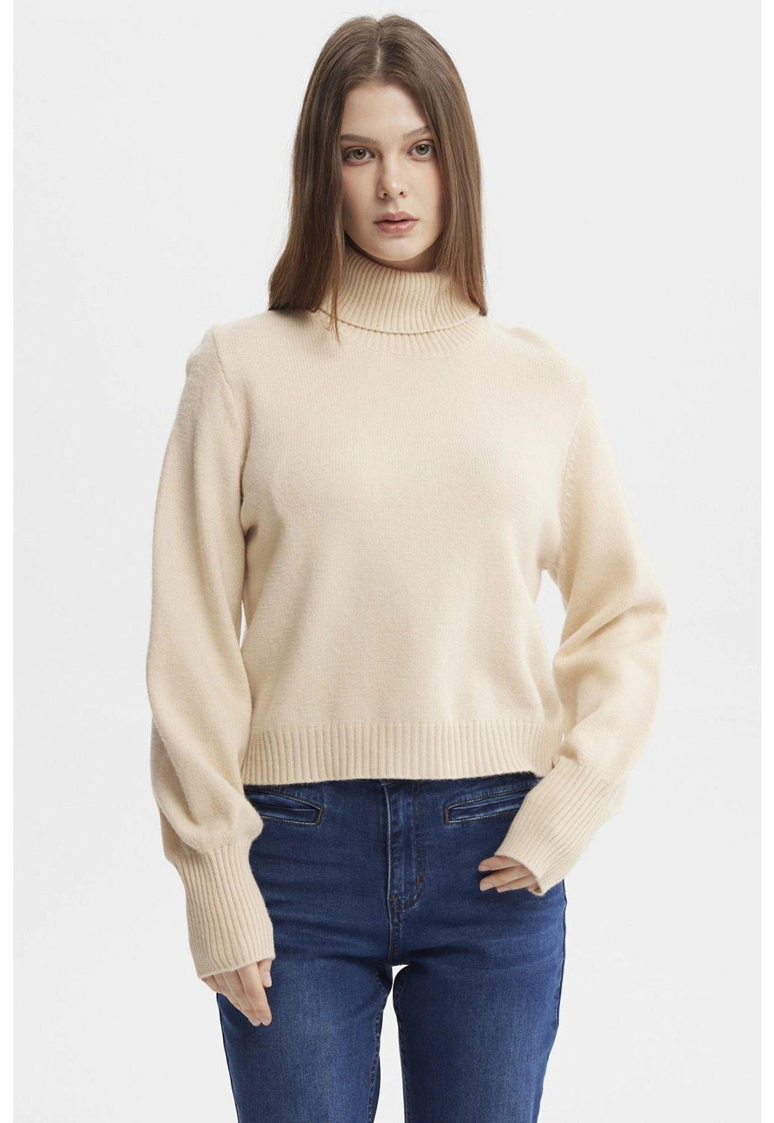 Sweater Mujer Chenille Beige - ll-0
