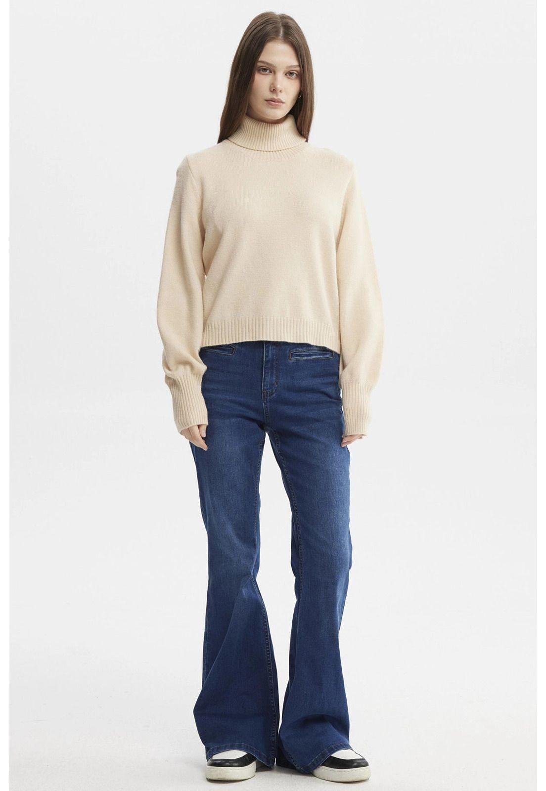 Sweater Mujer Chenille Beige - ll-3