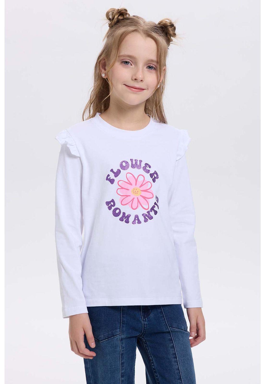 Polera Niña Print Posicional Blanco - ll-0