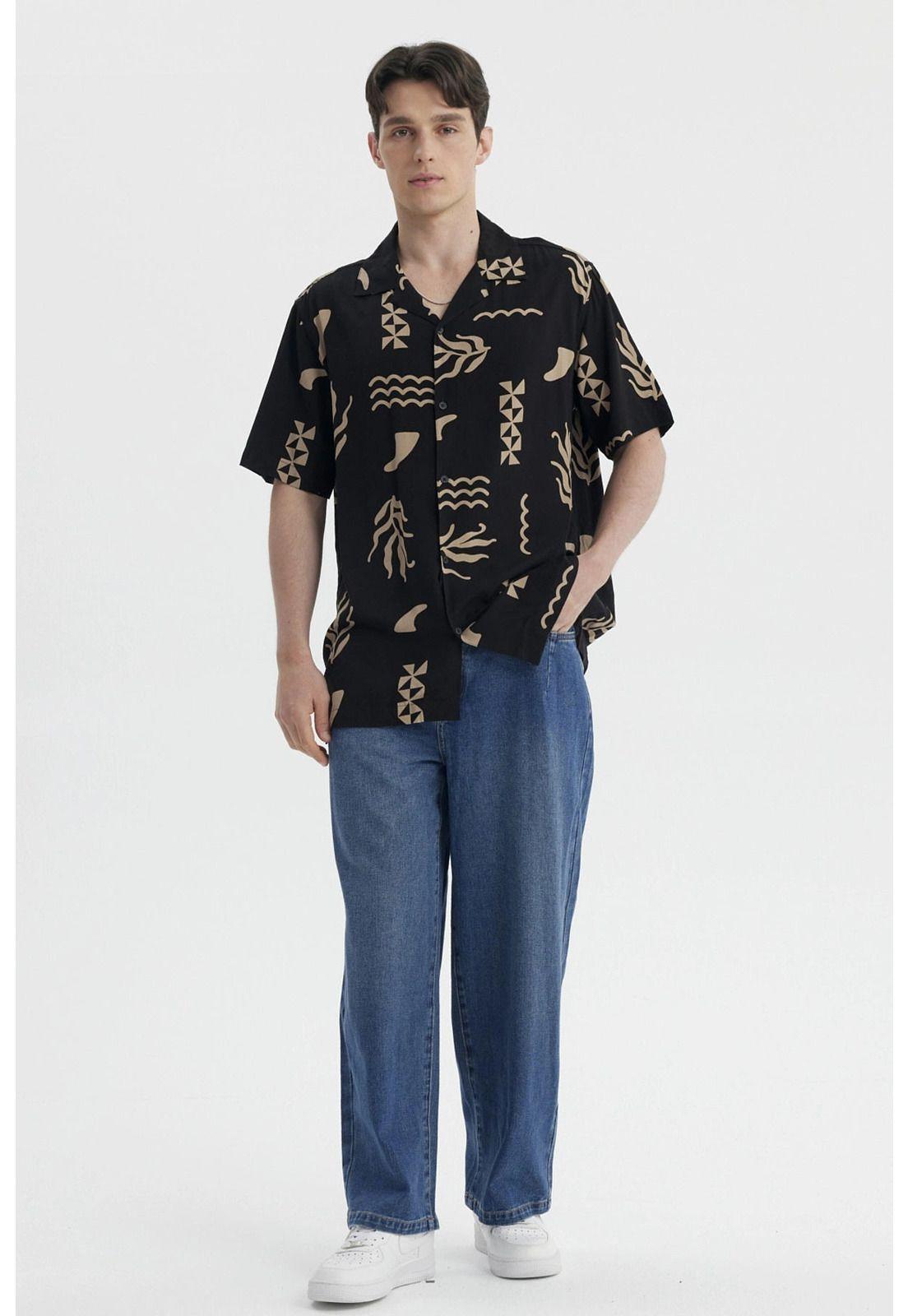 Camisa Hombre Rapport Negro- ll-3