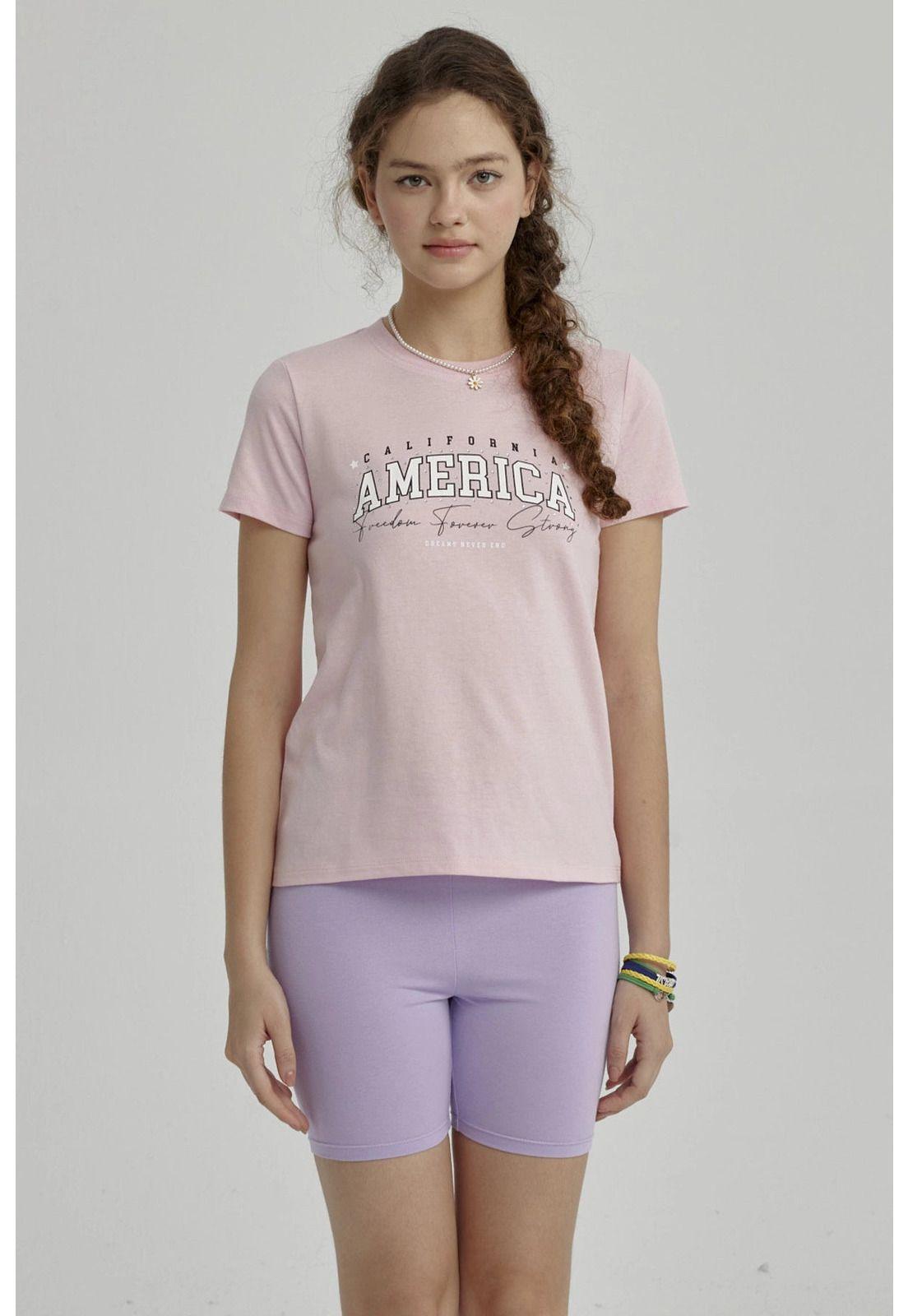 Polera Niña Básica Estampada Rosado - lll-4