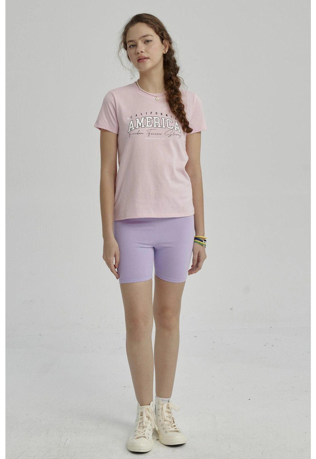 Polera Niña Básica Estampada Rosado - lll-7