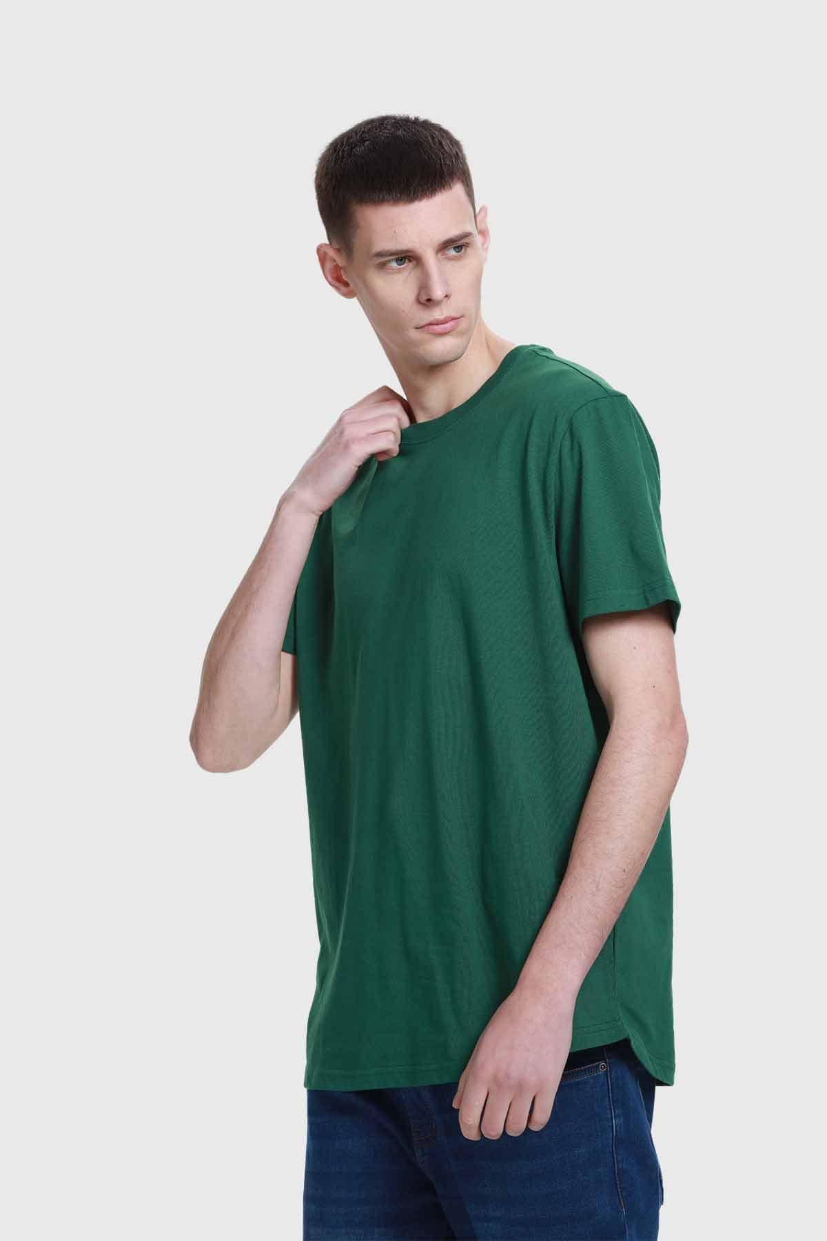 Polera Hombre Long Fit Básica Verde-1