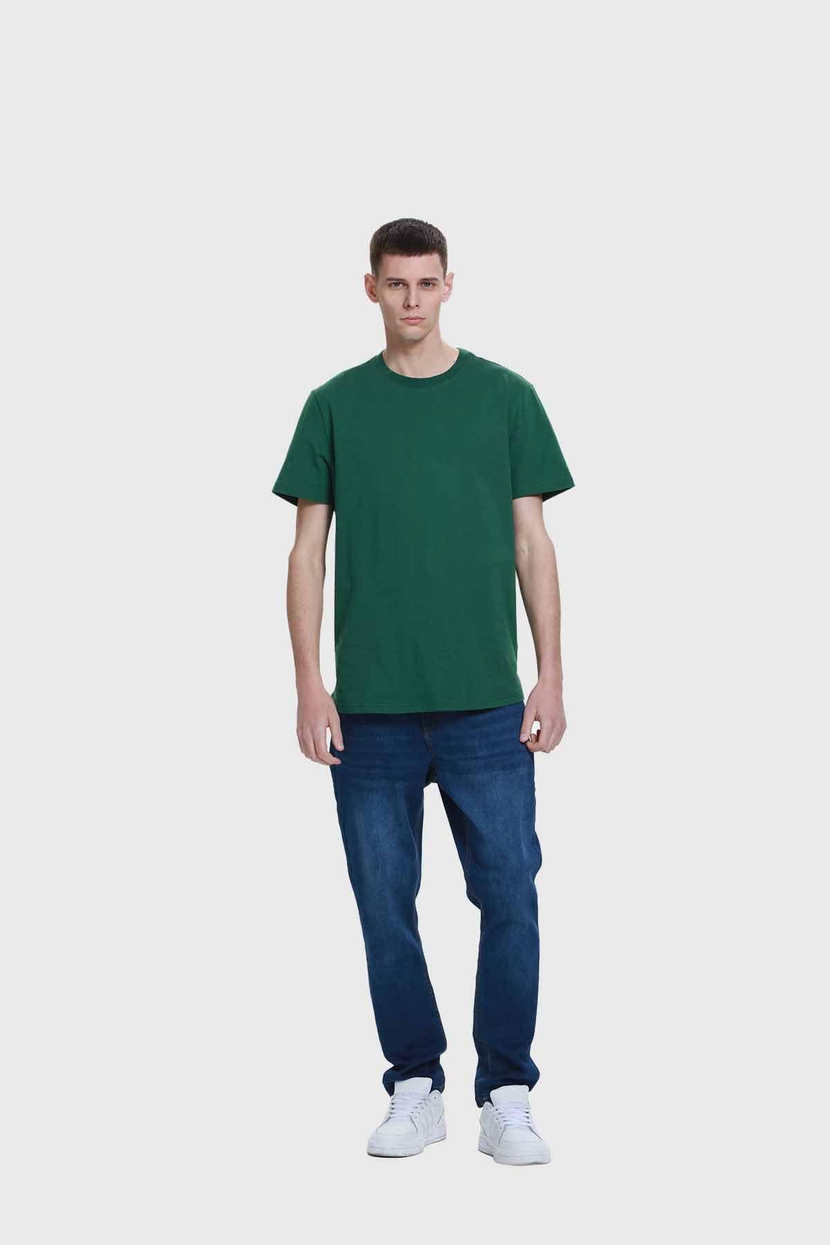 Polera Hombre Long Fit Básica Verde-3