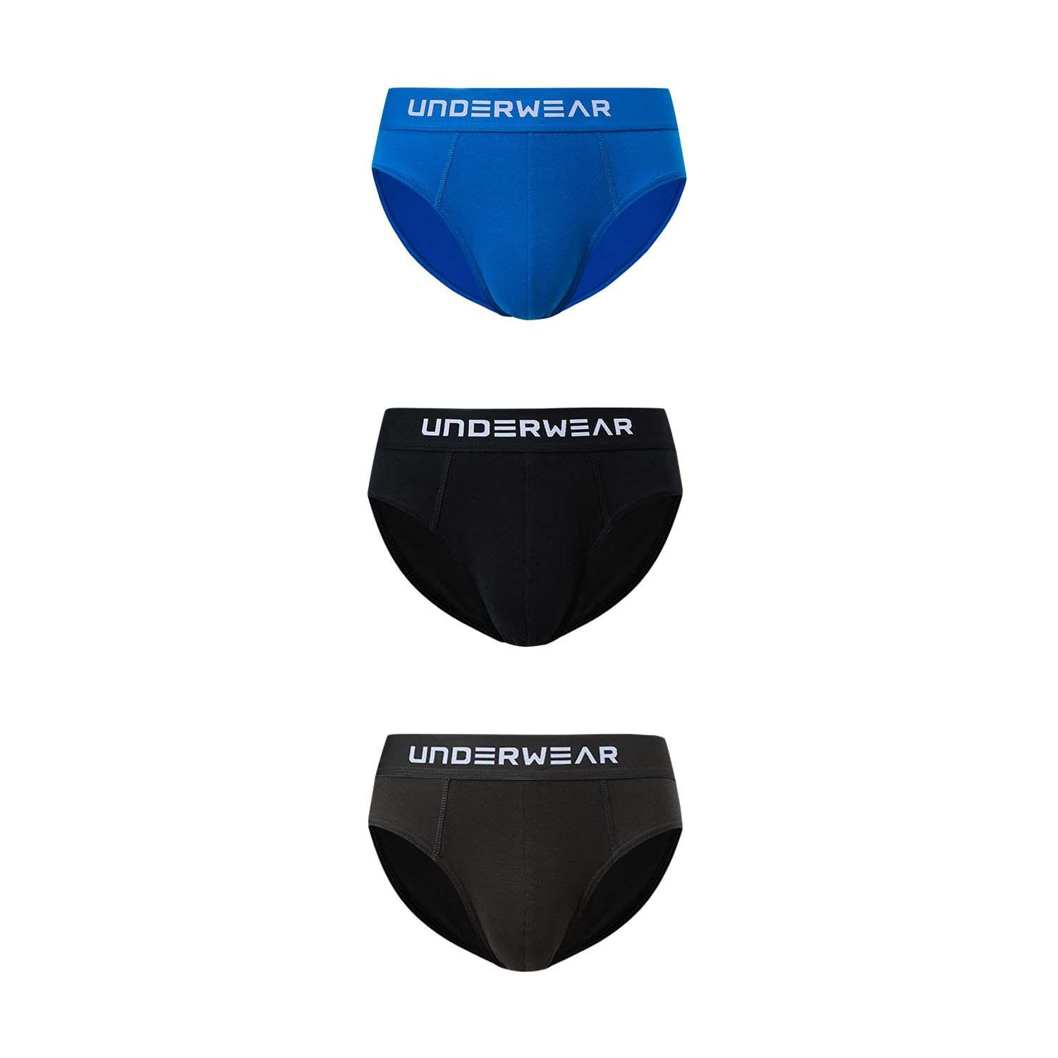 Boxer Hombre Tripack Liso Azul Marino I-0