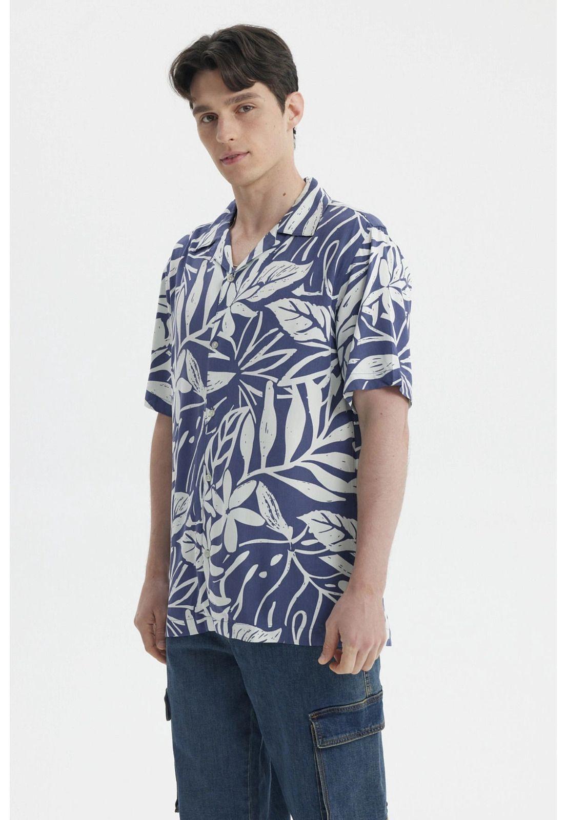 Camisa Hombre Full Rapport Azul Piedra-1