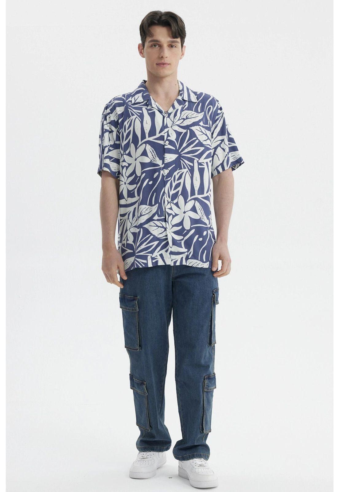 Camisa Hombre Full Rapport Azul Piedra-3