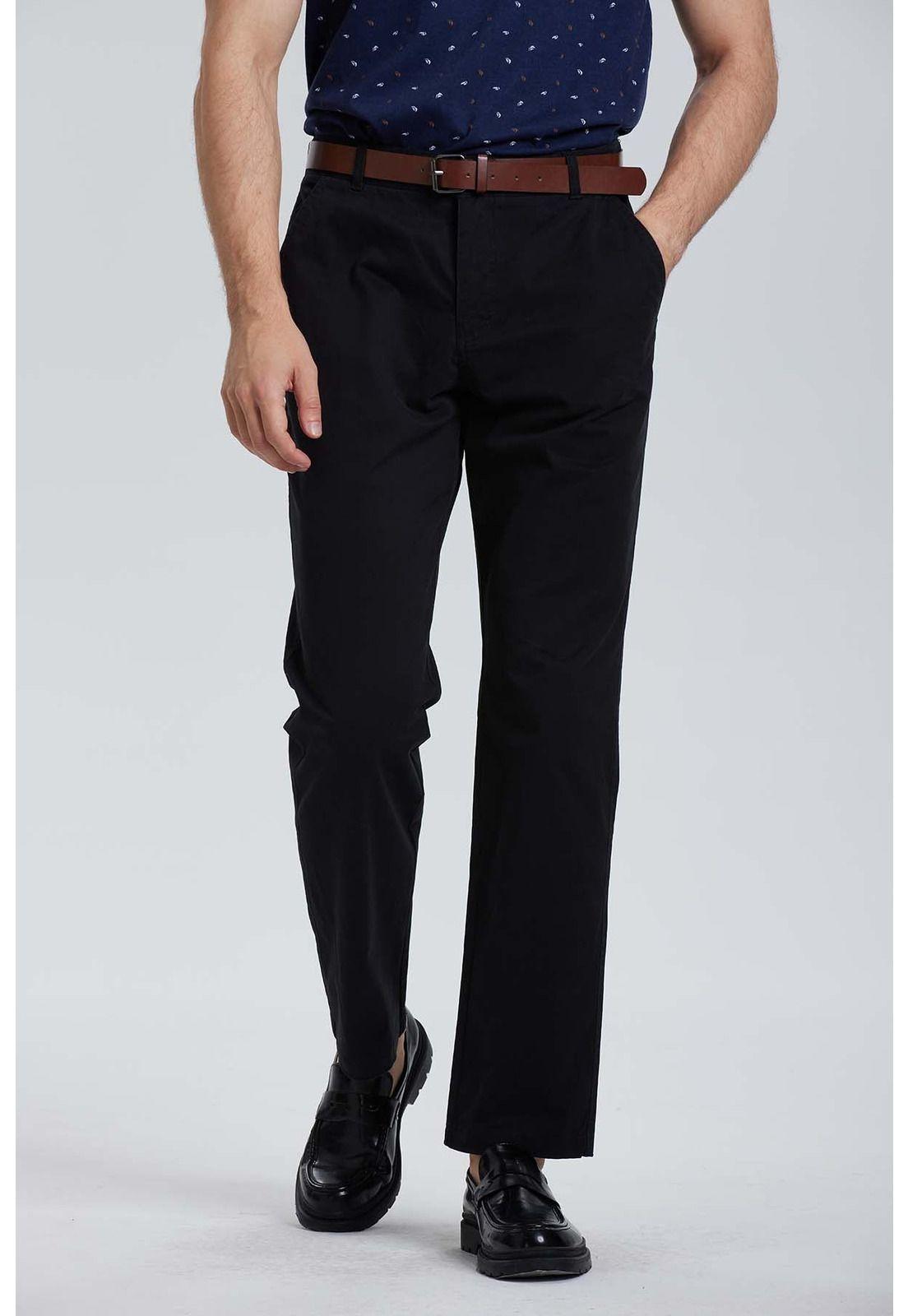 Pantalón Hombre Chino Cinturón Negro - lll-0