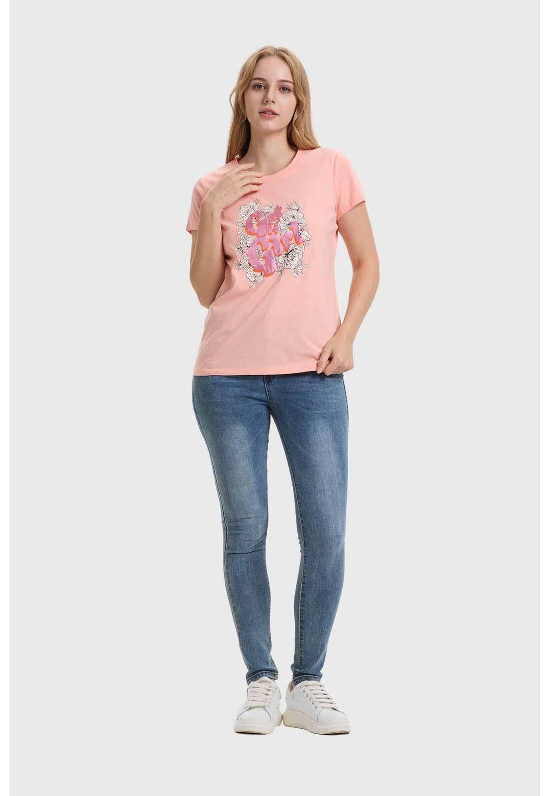Polera Mujer Básica Print Damasco-4