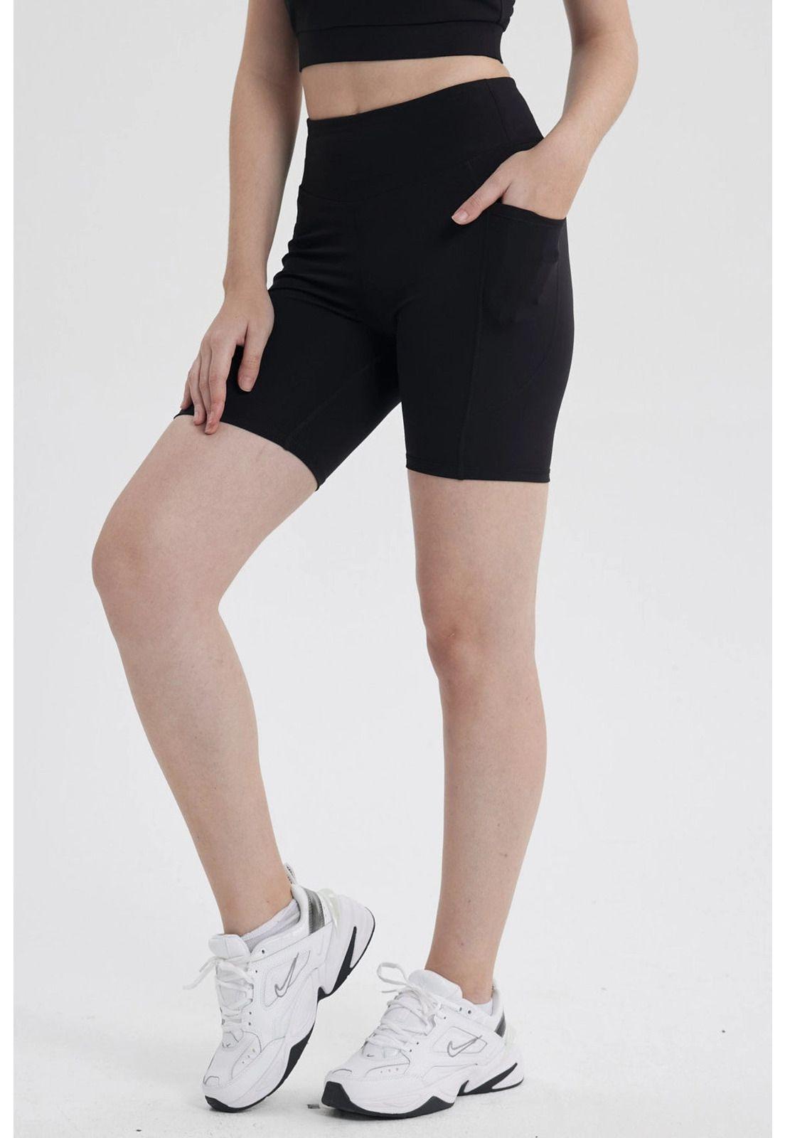 Calza Mujer Biker Largo Negro-1