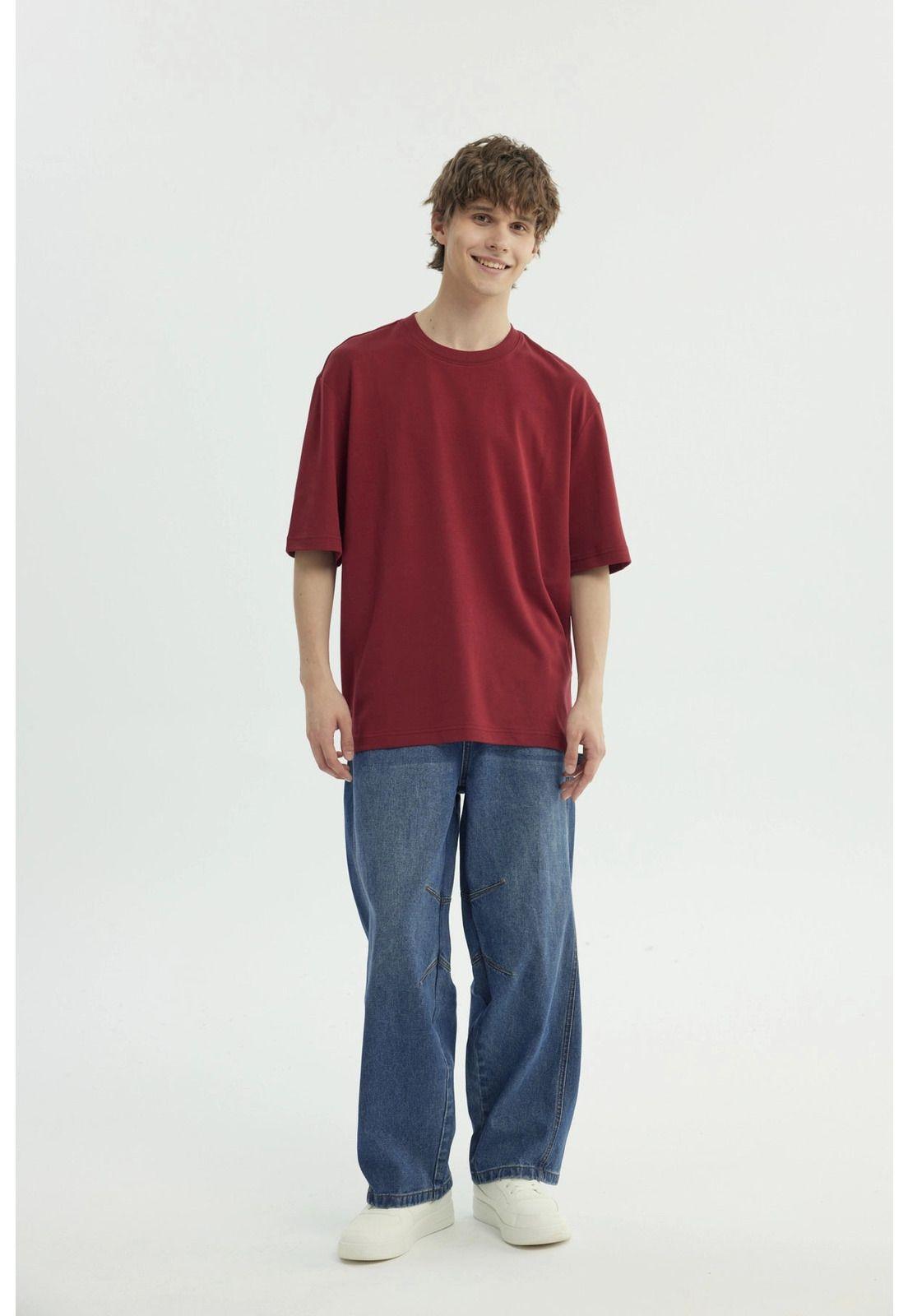 Polera Hombre Oversize Burdeo - Vl-3