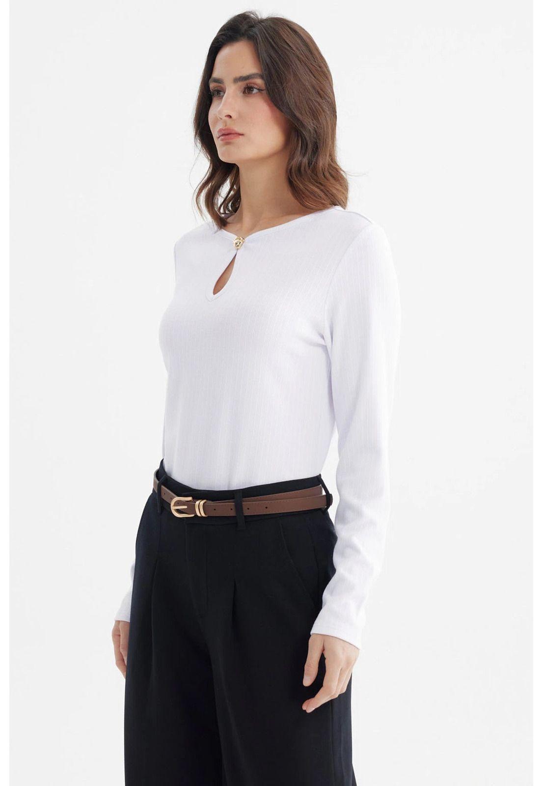 Polera Mujer Ajustado Blanco - ll-1