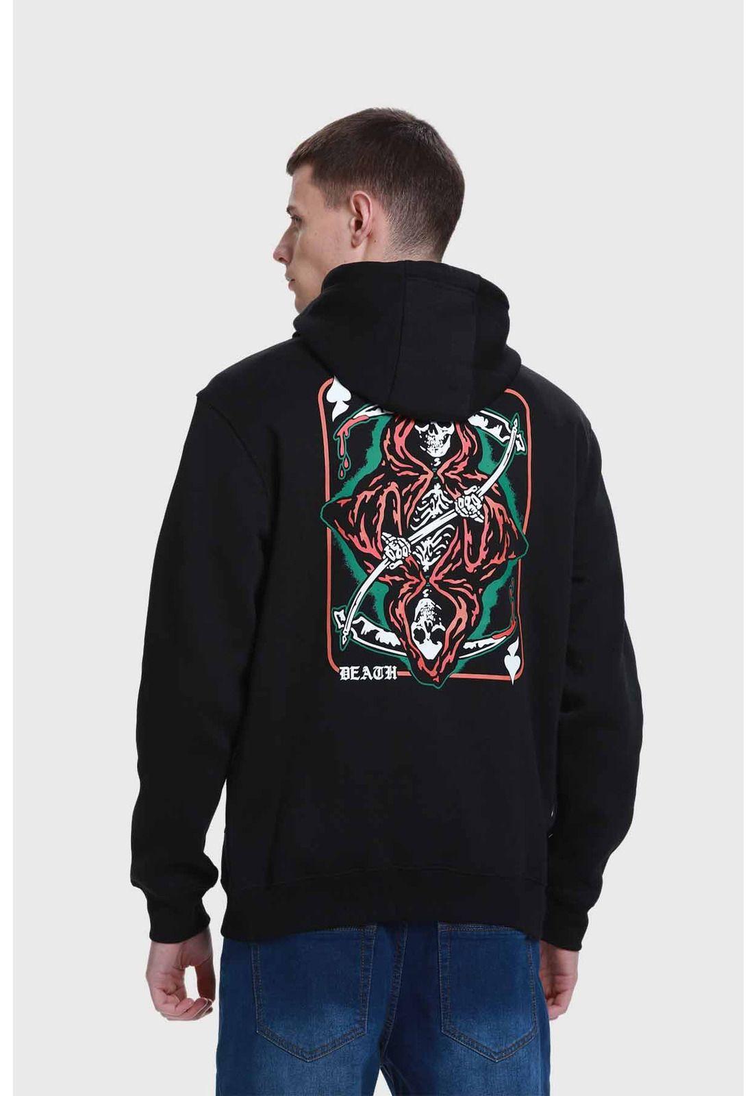 Polerón Hombre Hoodie Print Negro - lll-2