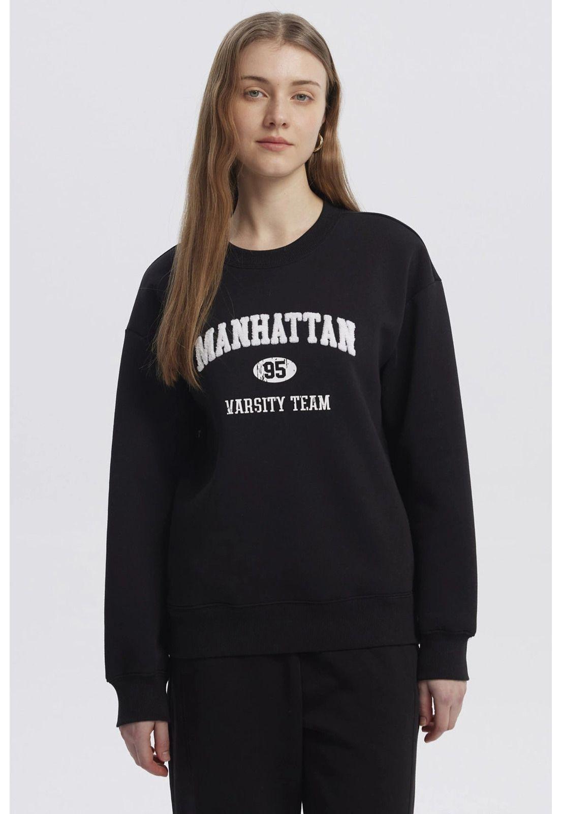 Polerón Mujer Canguro Print Negro - lll-0