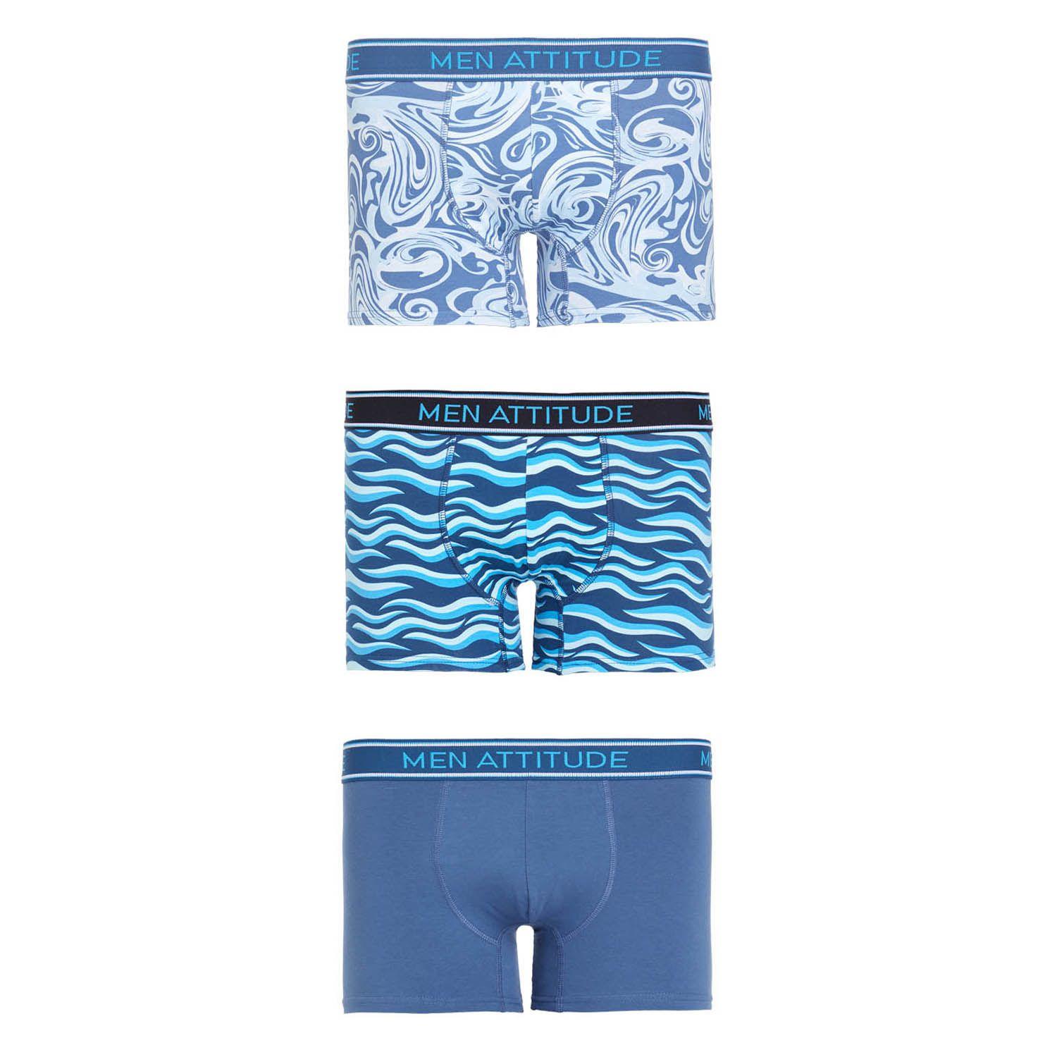 Boxer Tripack Liso Azul Hombre-0