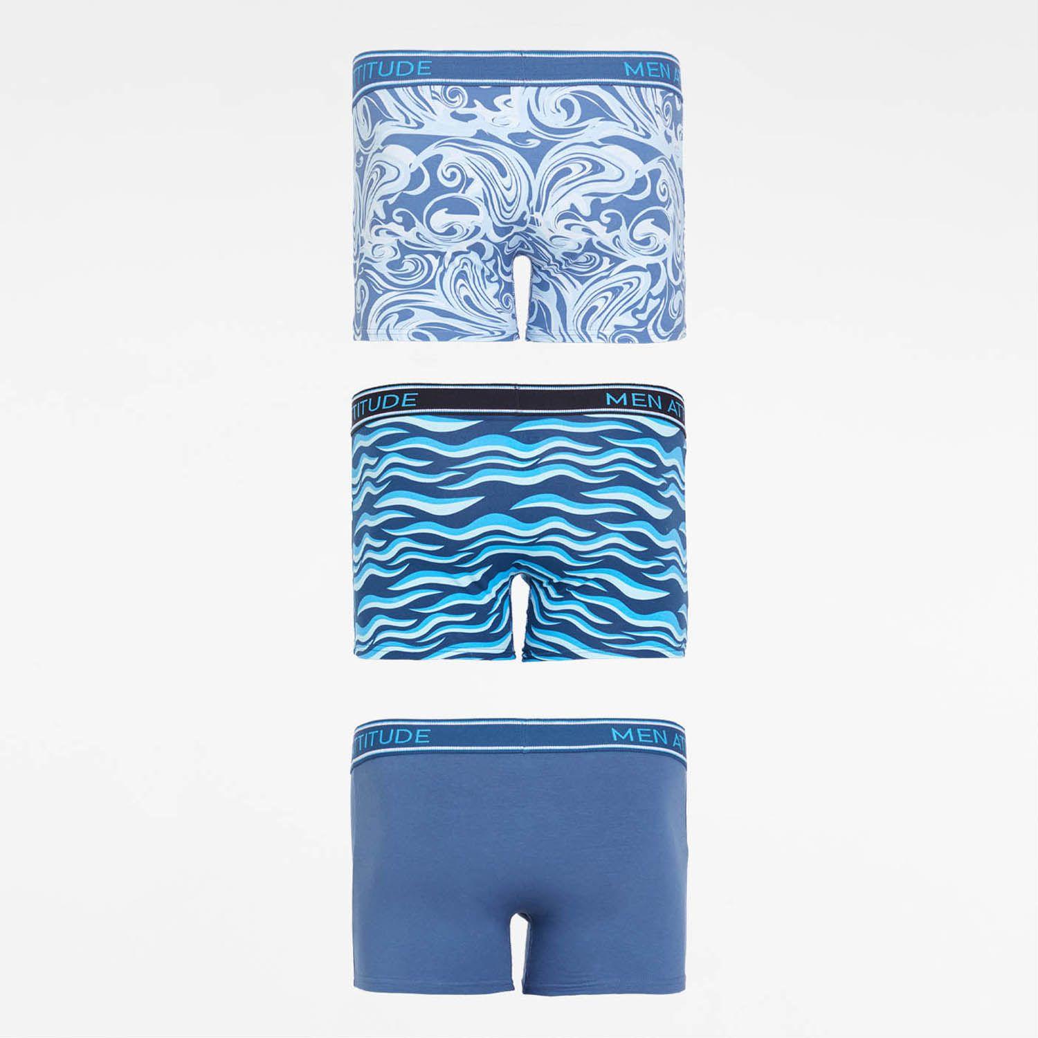 Boxer Tripack Liso Azul Hombre-1