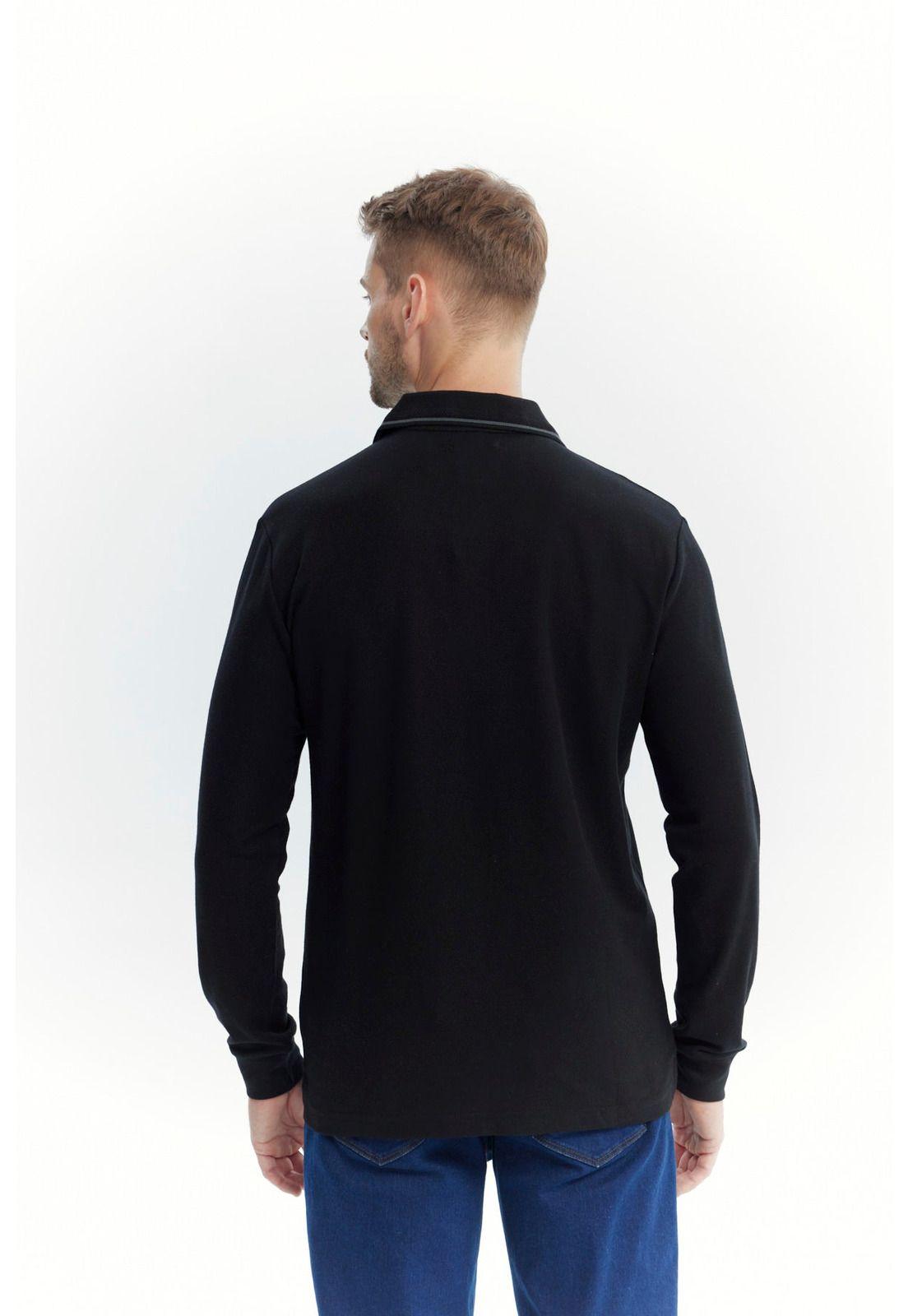 Polera Hombre Regular Negro - V-2