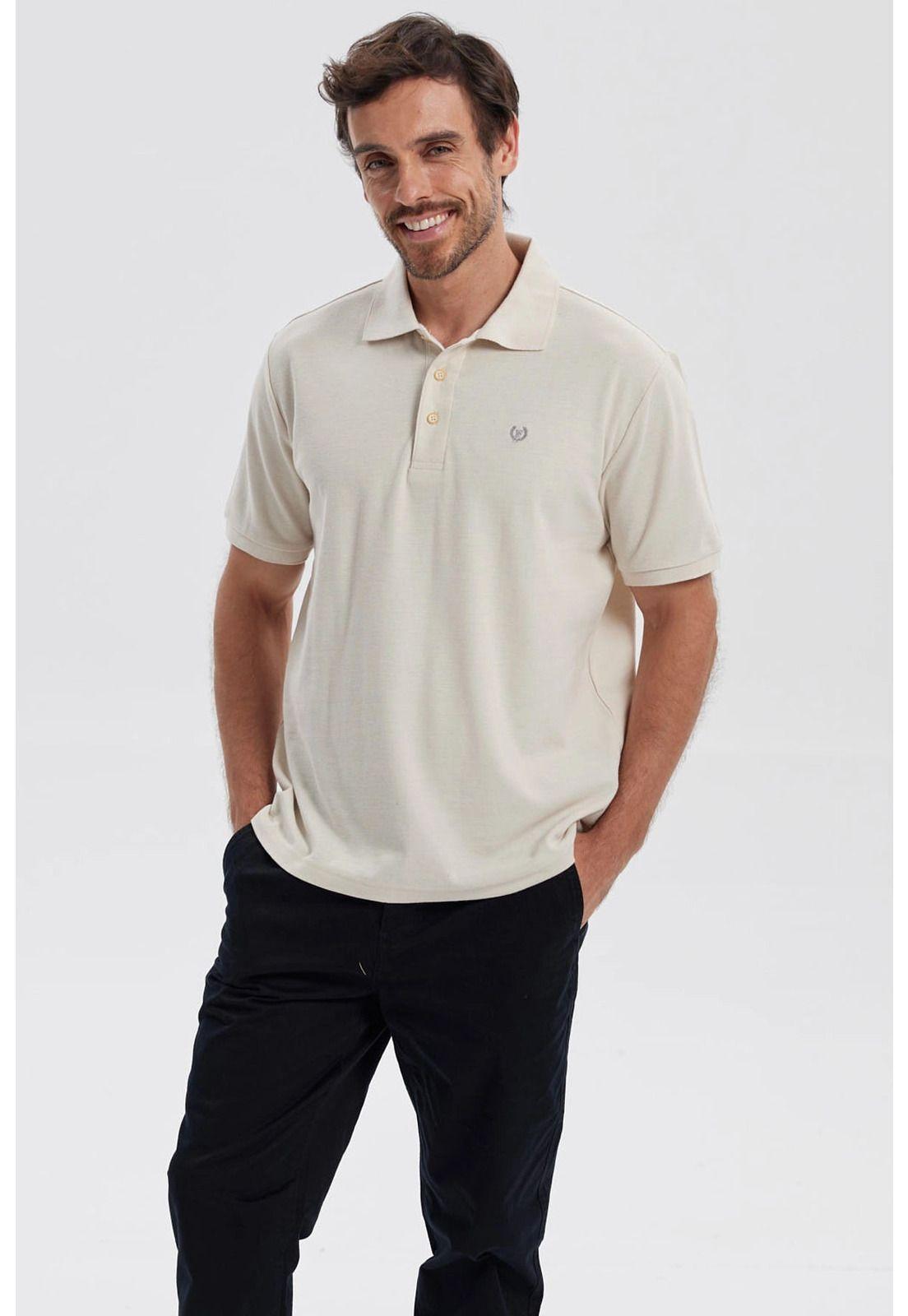Polera Hombre Piqué Básica Lisa Beige - lV-0