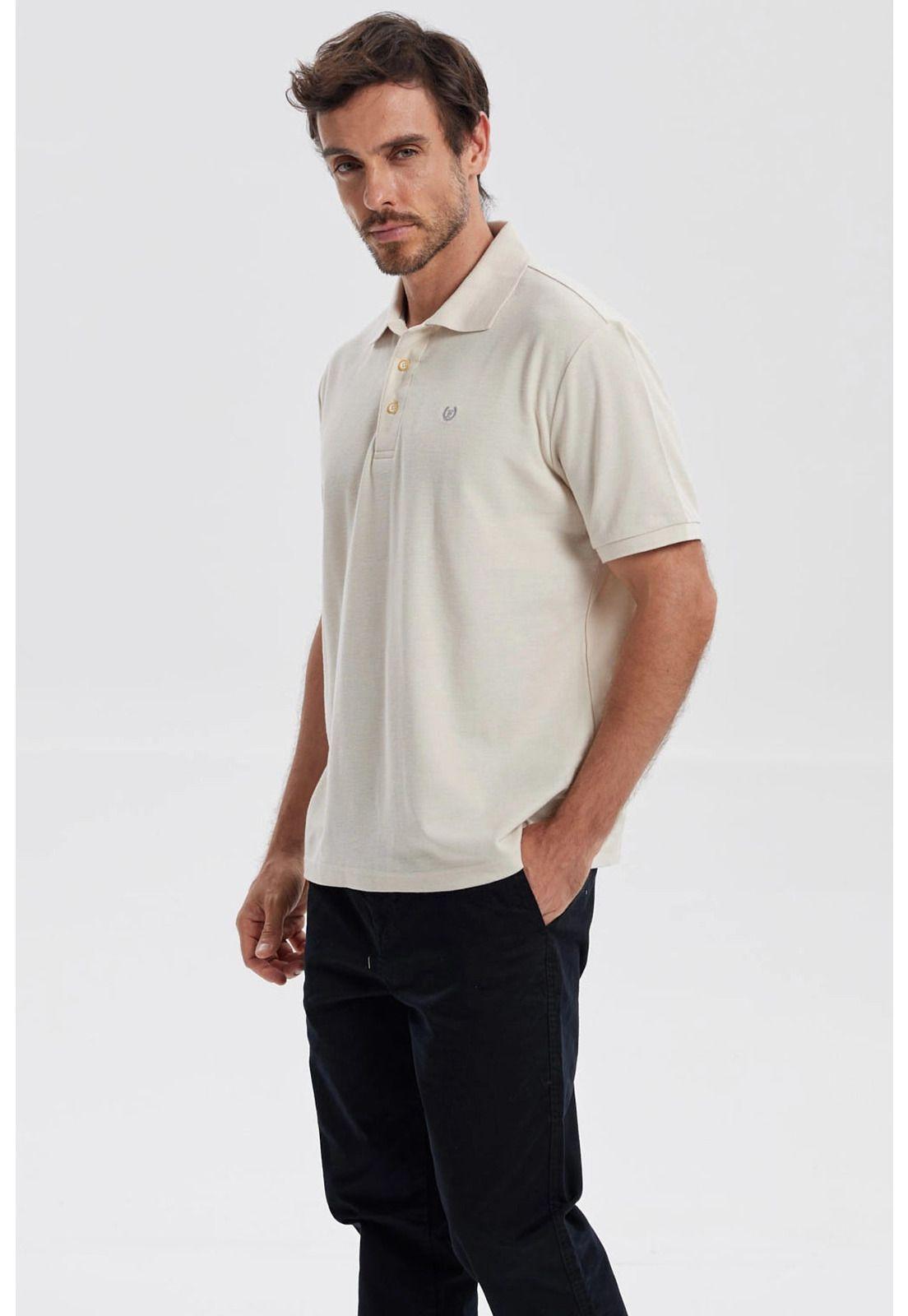 Polera Hombre Piqué Básica Lisa Beige - lV-1