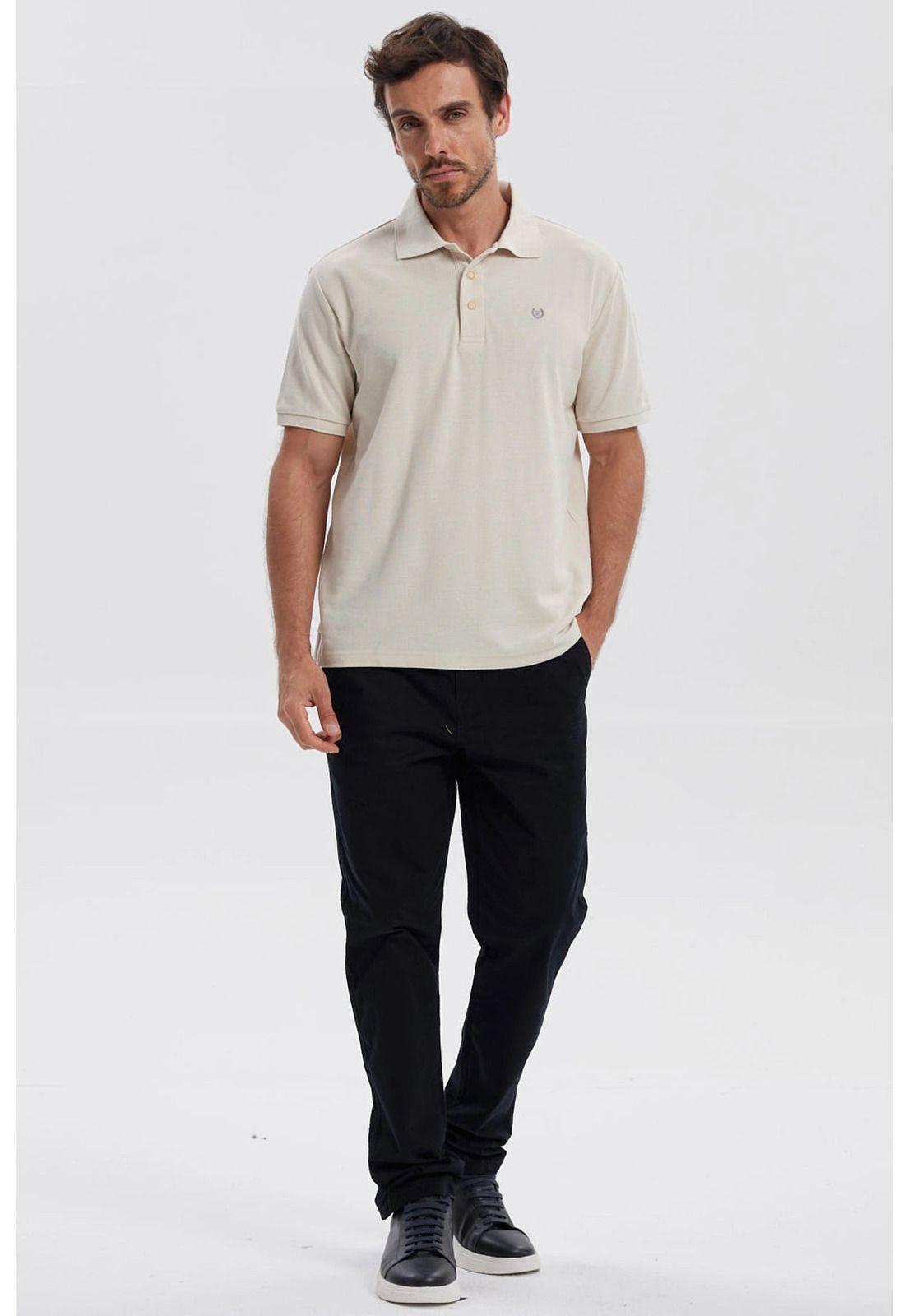 Polera Hombre Piqué Básica Lisa Beige - lV-3