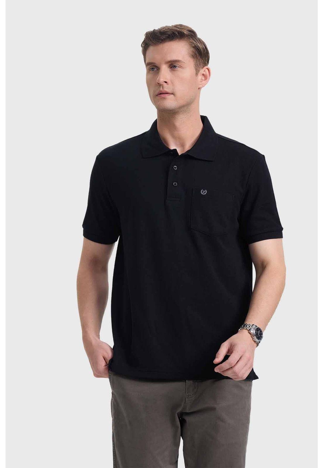 Polera Hombre Piqué Básica Negro - lll-0