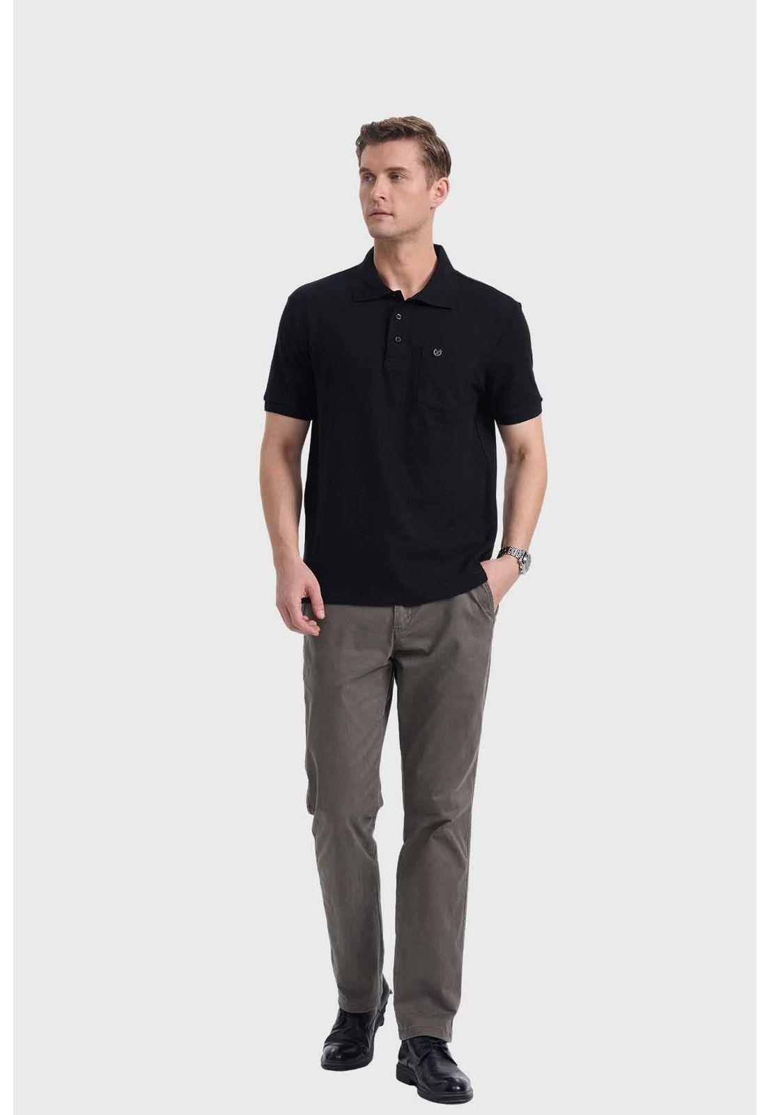 Polera Hombre Piqué Básica Negro - lll-3