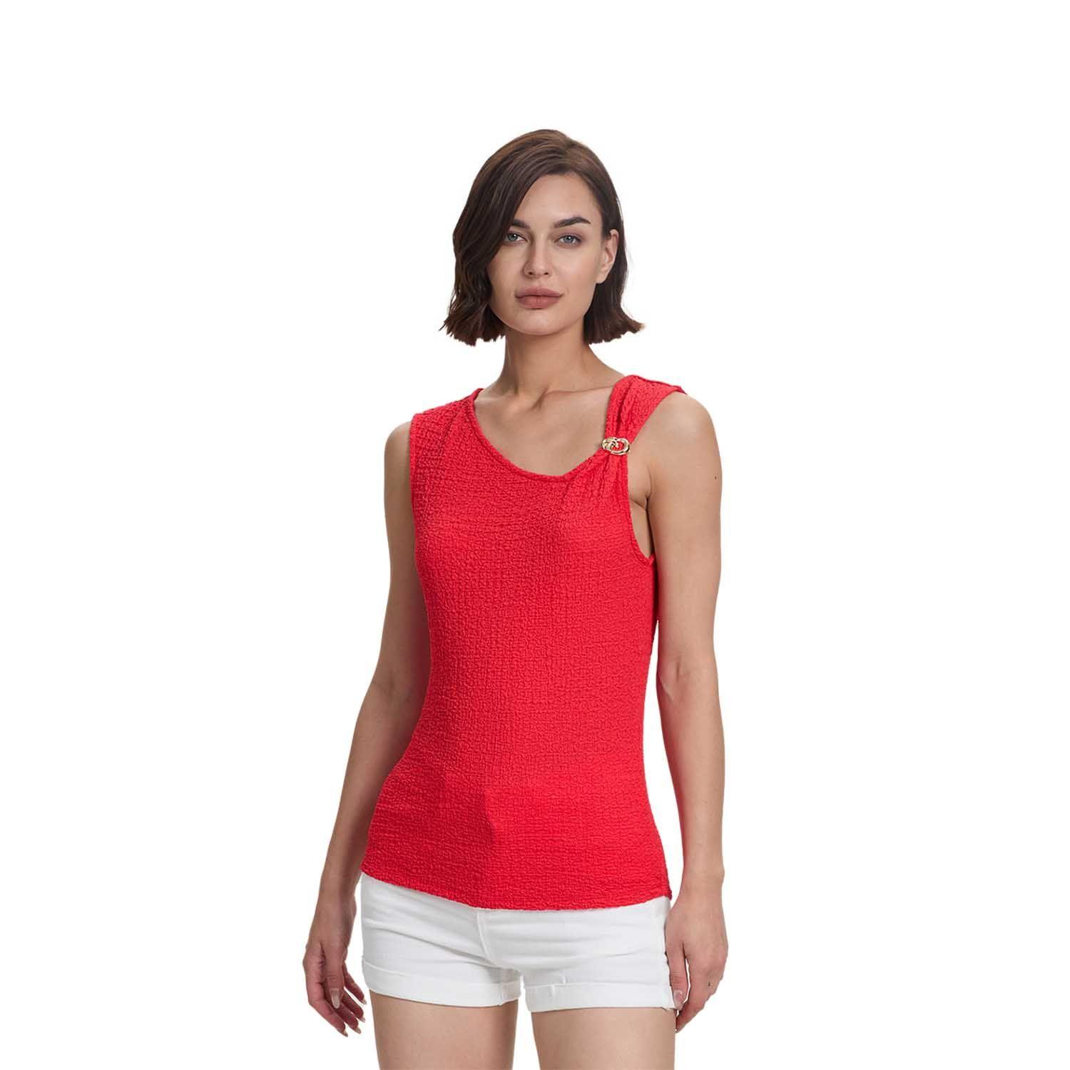Polera Mujer Escote Asimétrico Rojo Fashion's Park-0