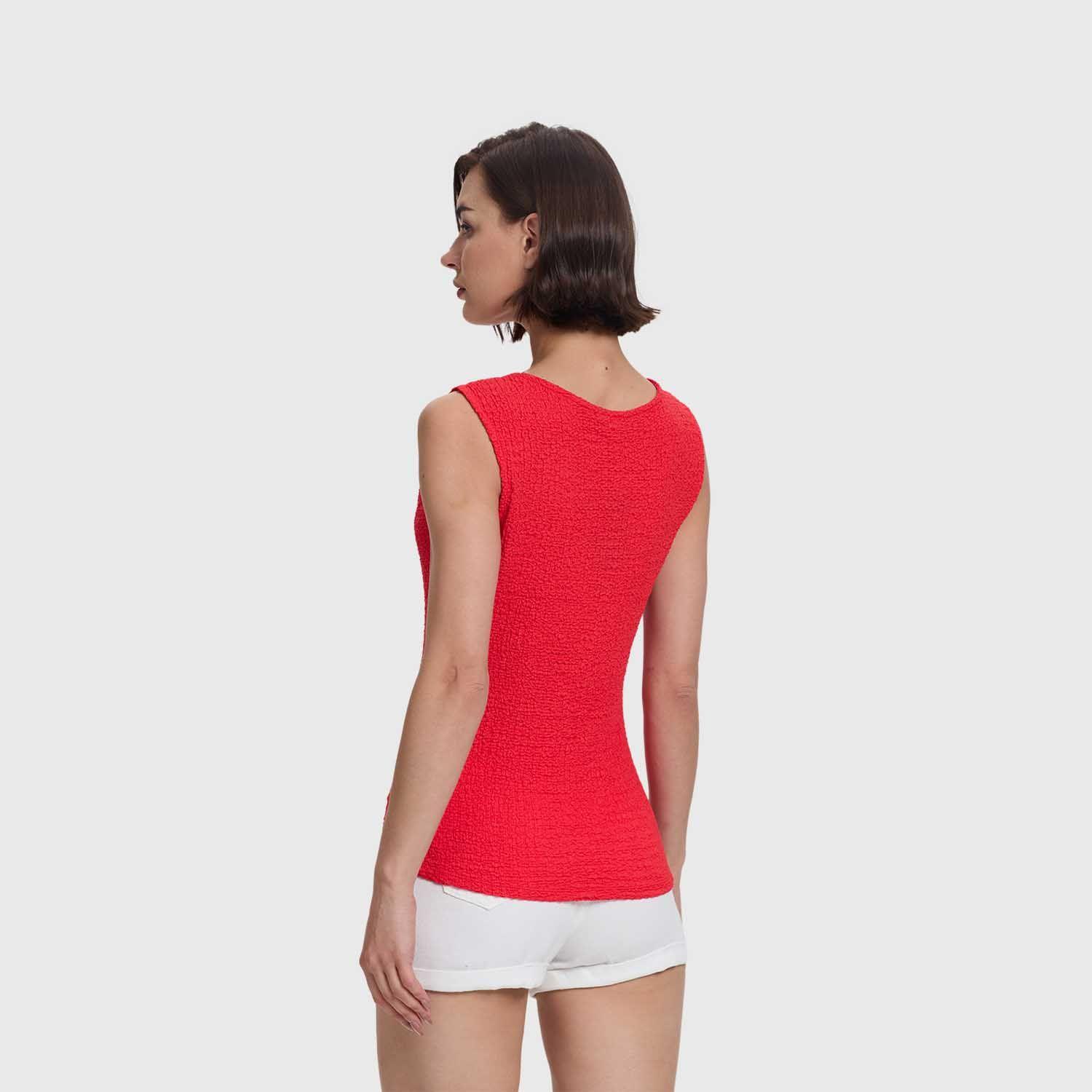 Polera Mujer Escote Asimétrico Rojo Fashion's Park-2