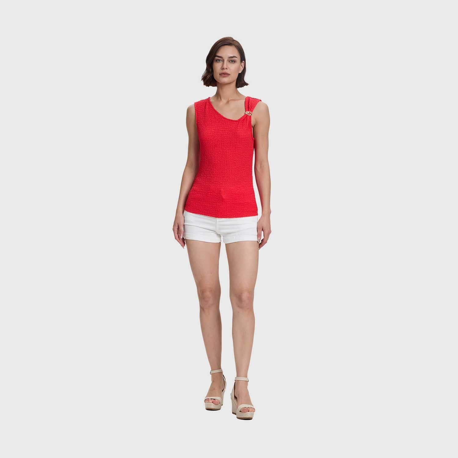 Polera Mujer Escote Asimétrico Rojo Fashion's Park-3