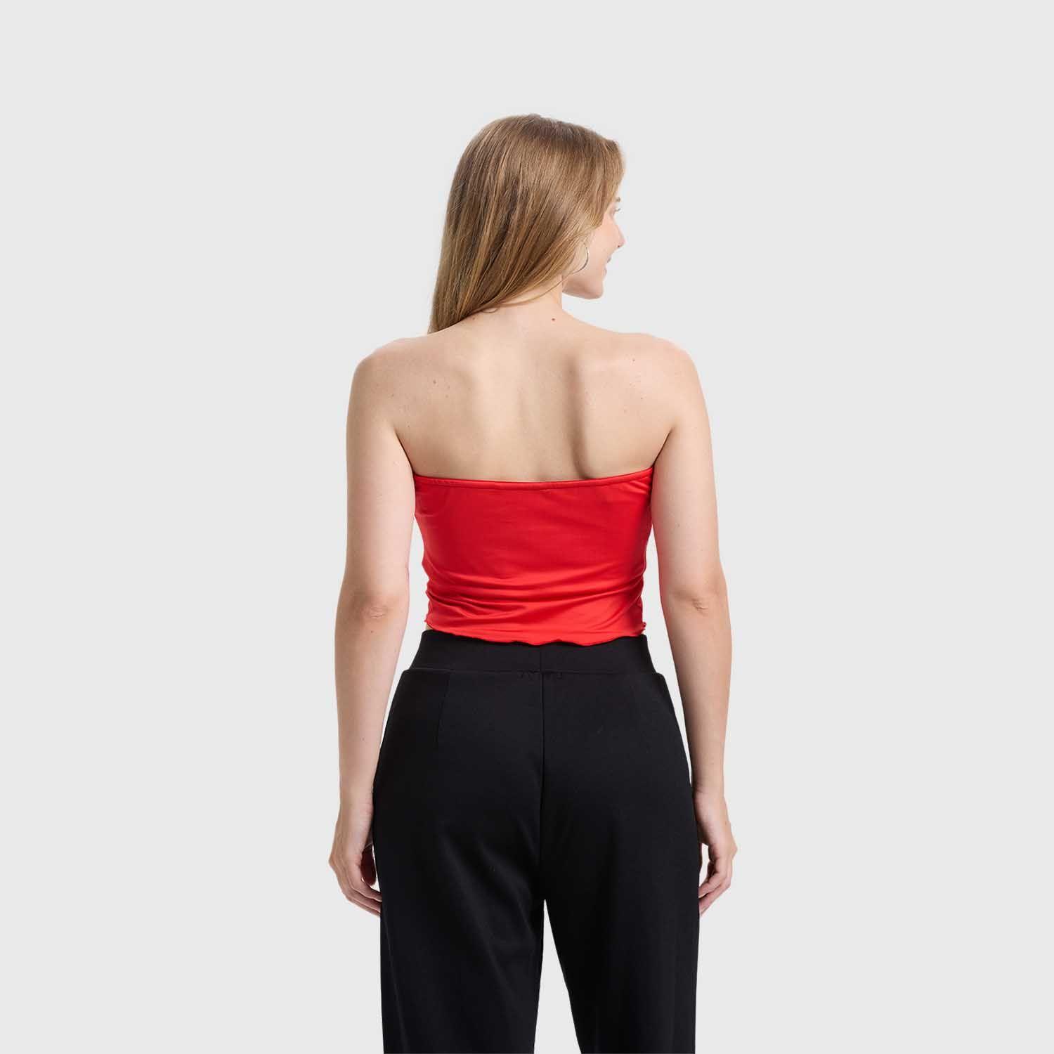Polera Mujer Costado Recogido Rojo Fashion's Park-2