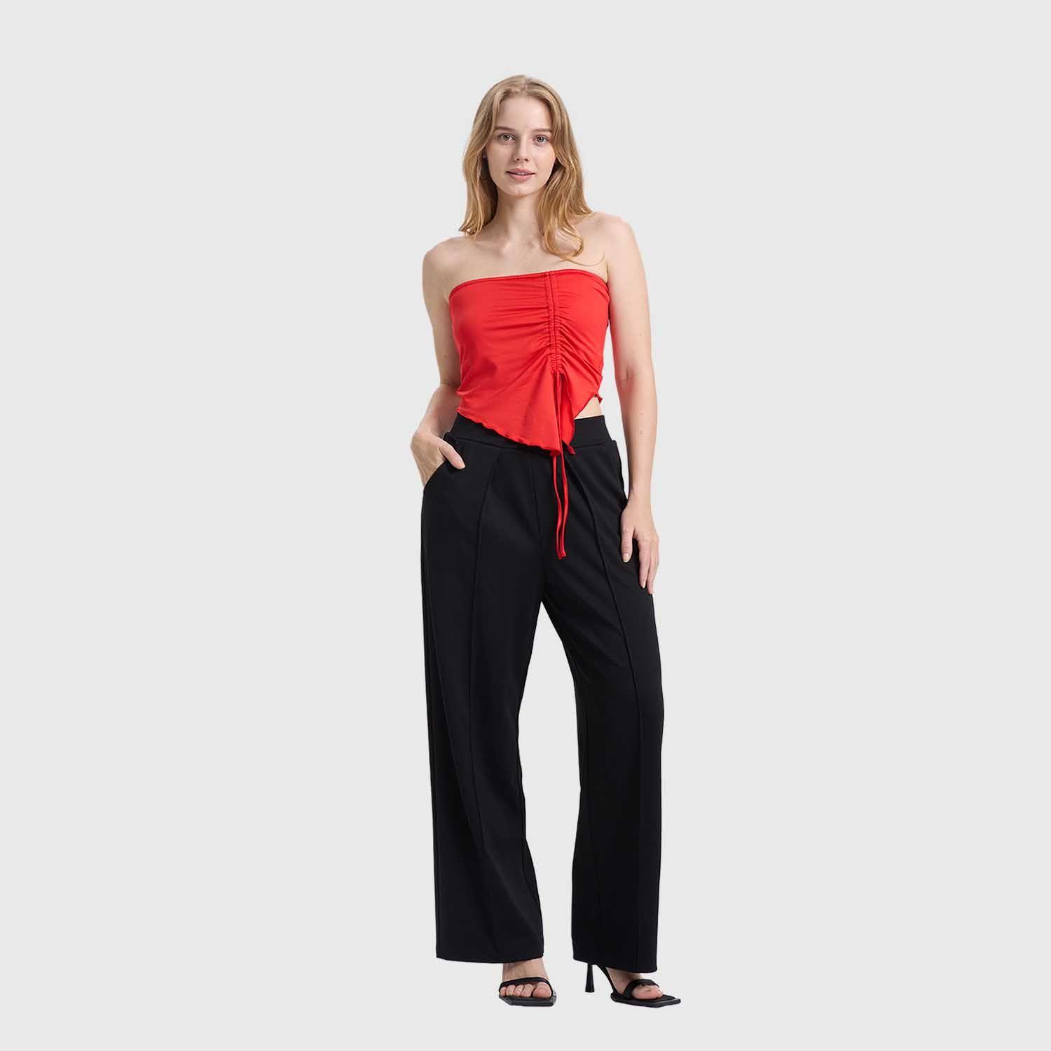 Polera Mujer Costado Recogido Rojo Fashion's Park-3