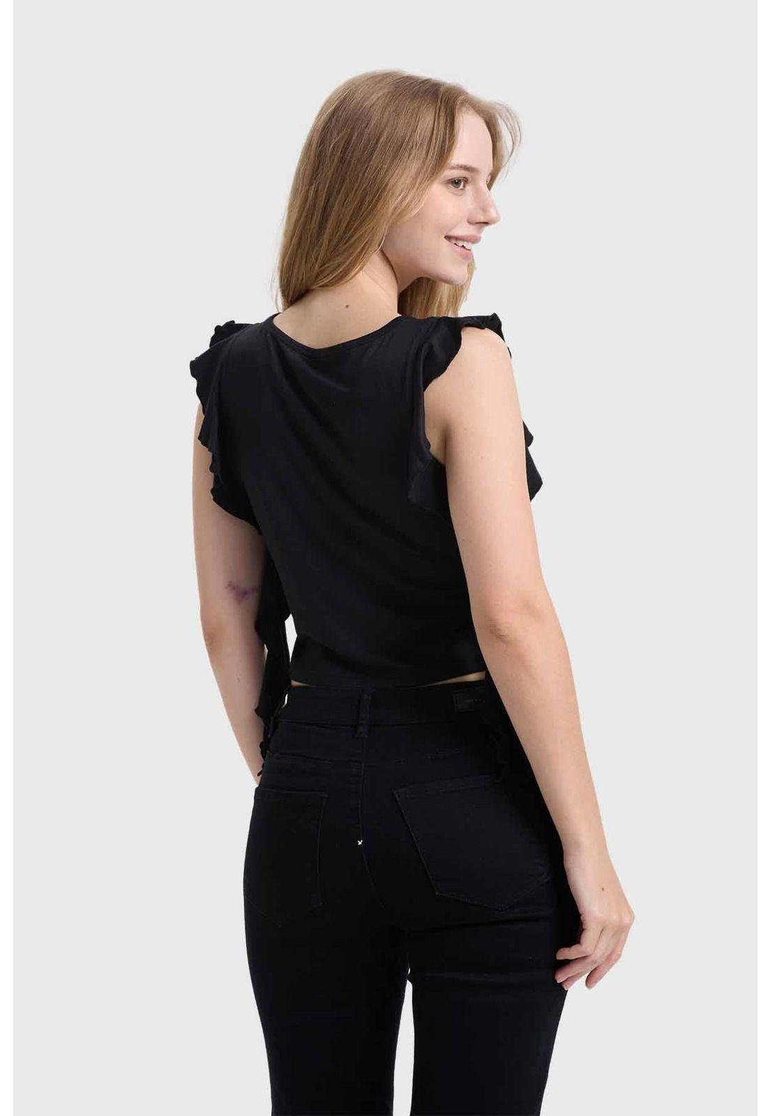 Polera Mujer Vuelos Negro-2