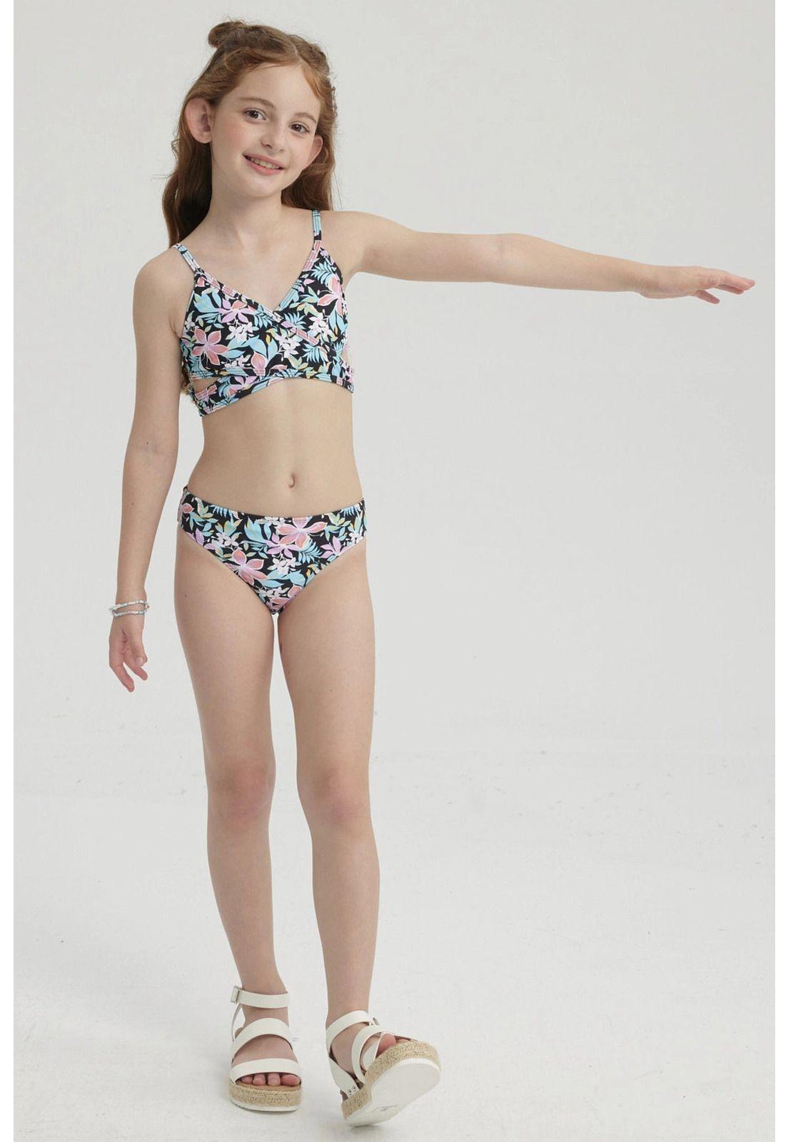 Traje de Baño Niña Bikini Teen Cruzado Negro-1