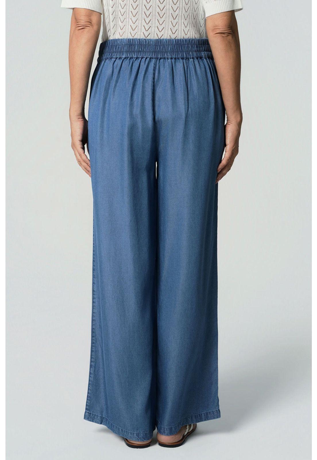 Jeans Wide Leg Mujer Azul-2